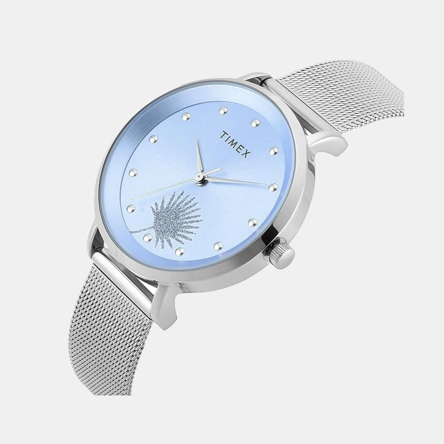 Fashion Women Quartz Blue Dial Analog Mesh Watch TWEL12922 - Image 2