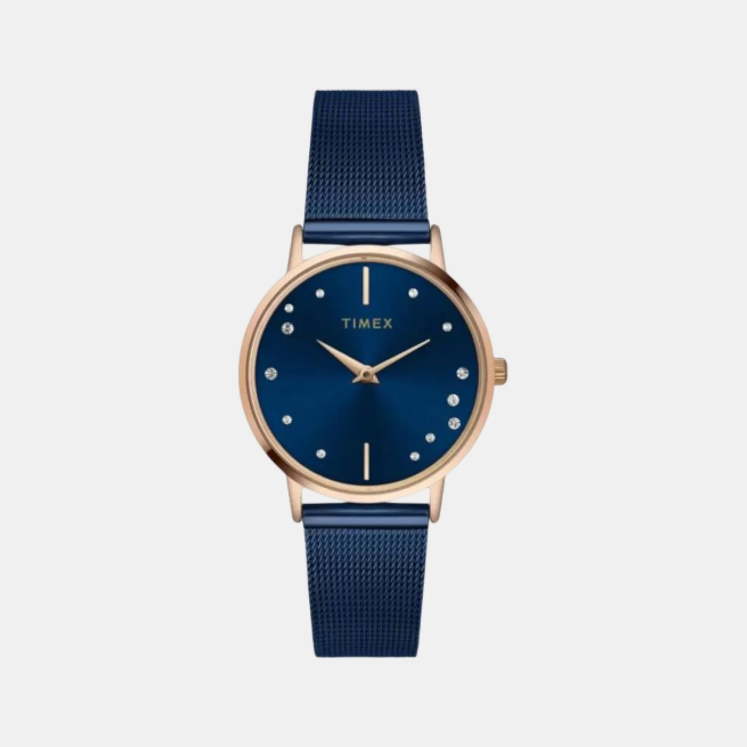 Fashion Women Quartz Blue Dial Analog Mesh Watch TWEL15604