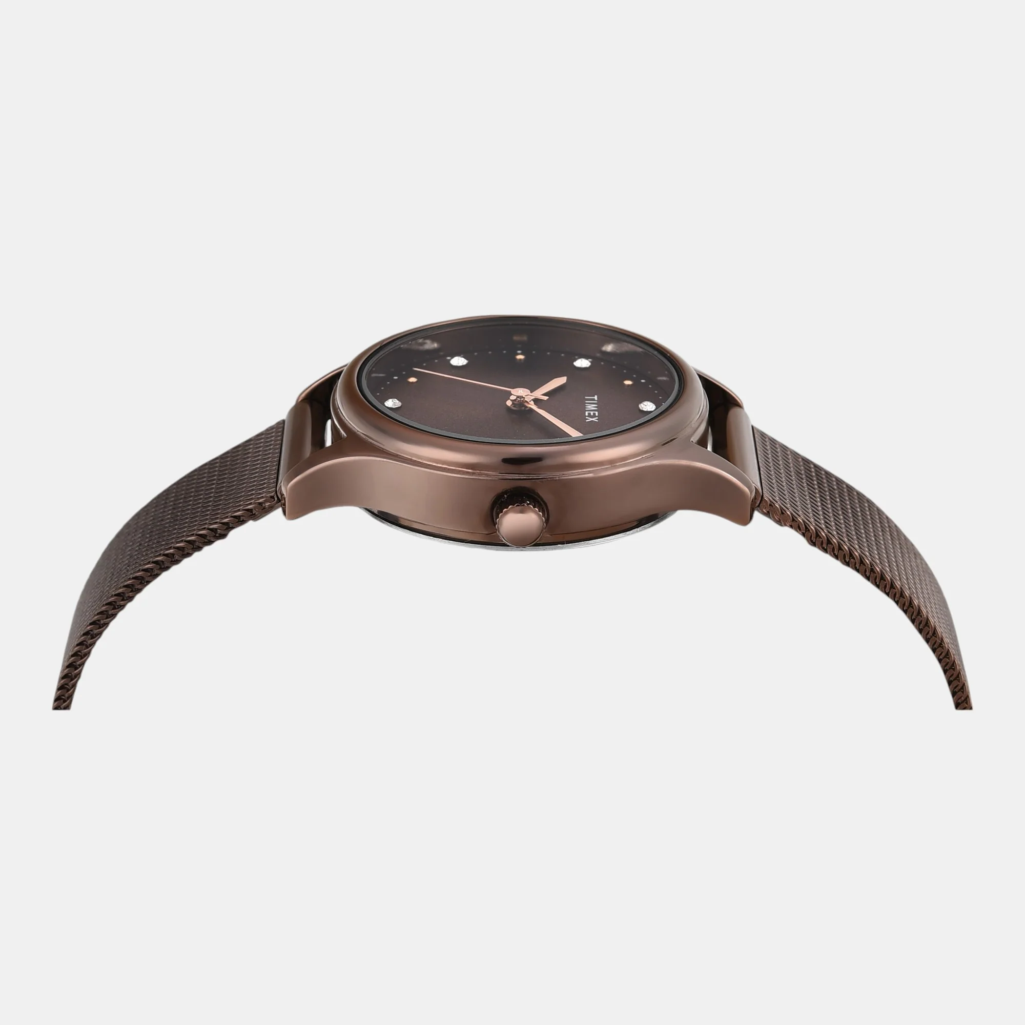 Fashion Women Quartz Brown Dial Analog Mesh Watch TW0TL8718 - Image 4