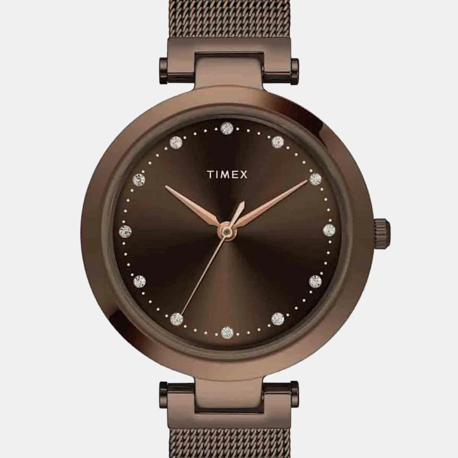 Fashion Women Quartz Brown Dial Analog Mesh Watch TWEL11825 - Image 5