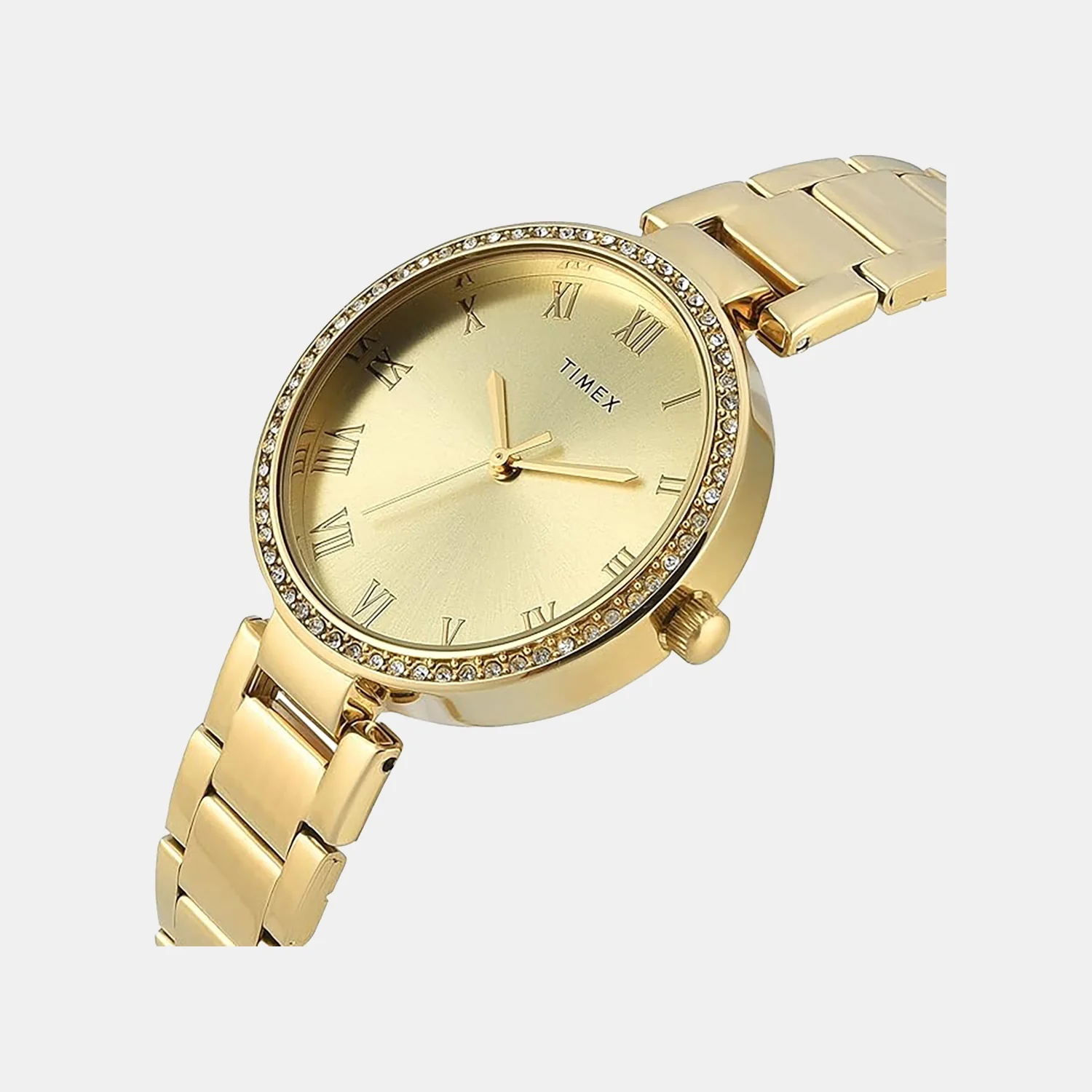 Fashion Women Quartz Champagne Dial Analog Stainless Steel Watch TWEL18715 - Image 2
