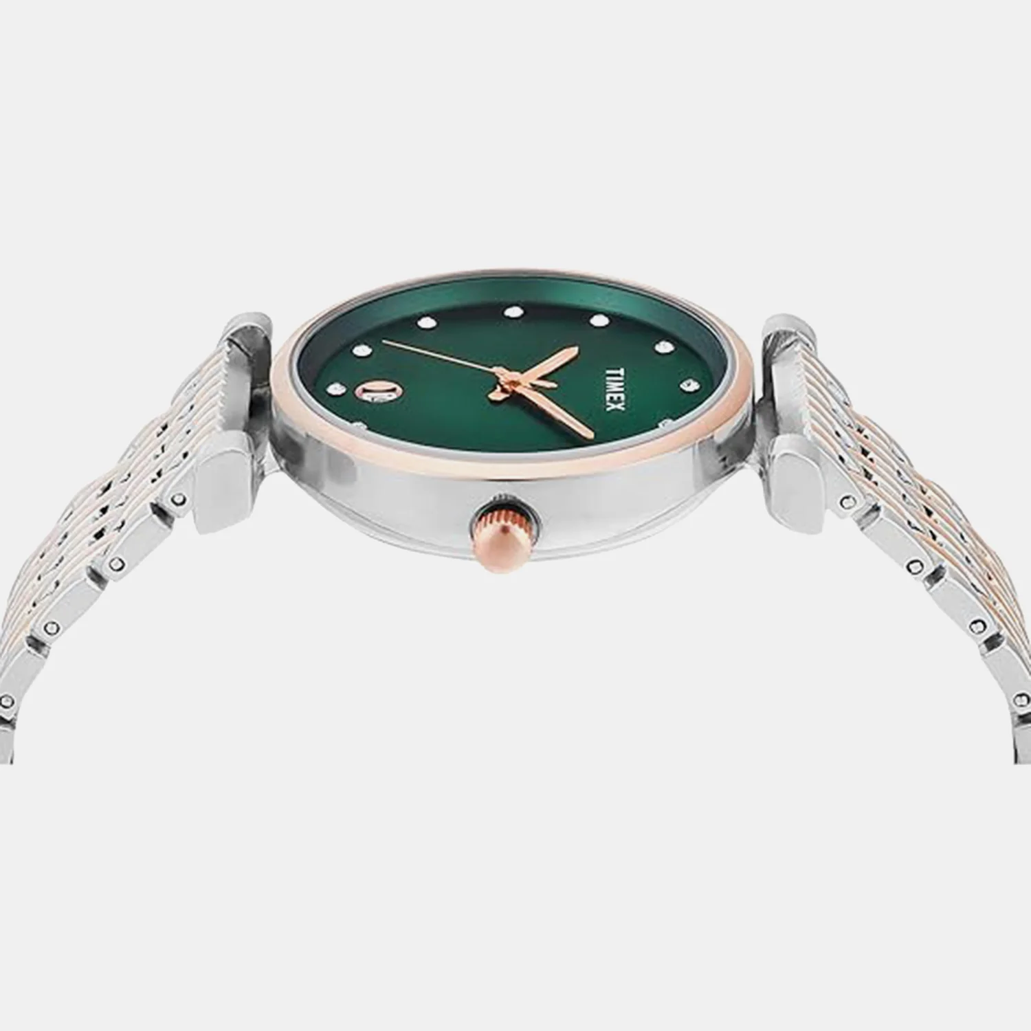 Fashion Women Quartz Green Dial Analog Stainless Steel Watch TWEL21603 - Image 3