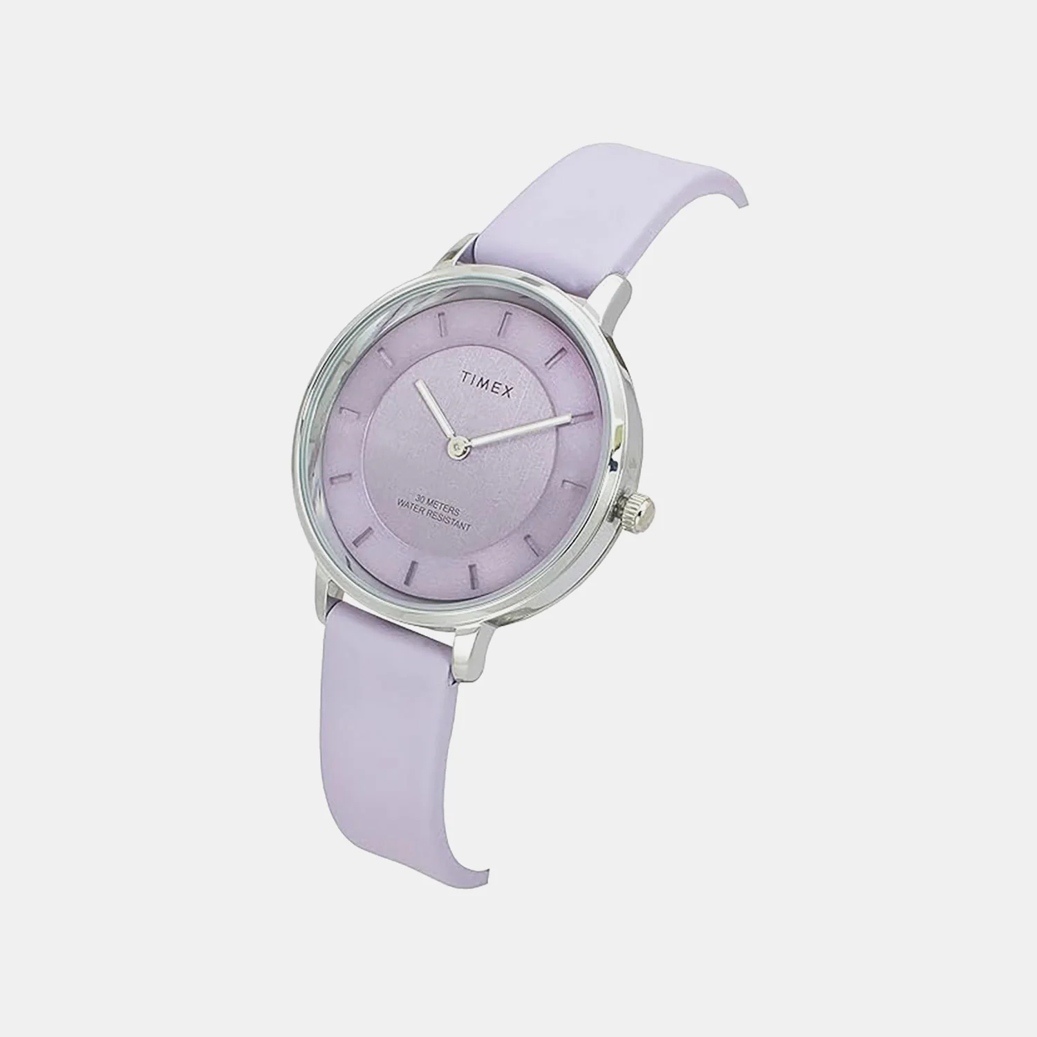 Fashion Women Quartz Lavender Dial Analog Leather Watch TWEL15820 - Image 2