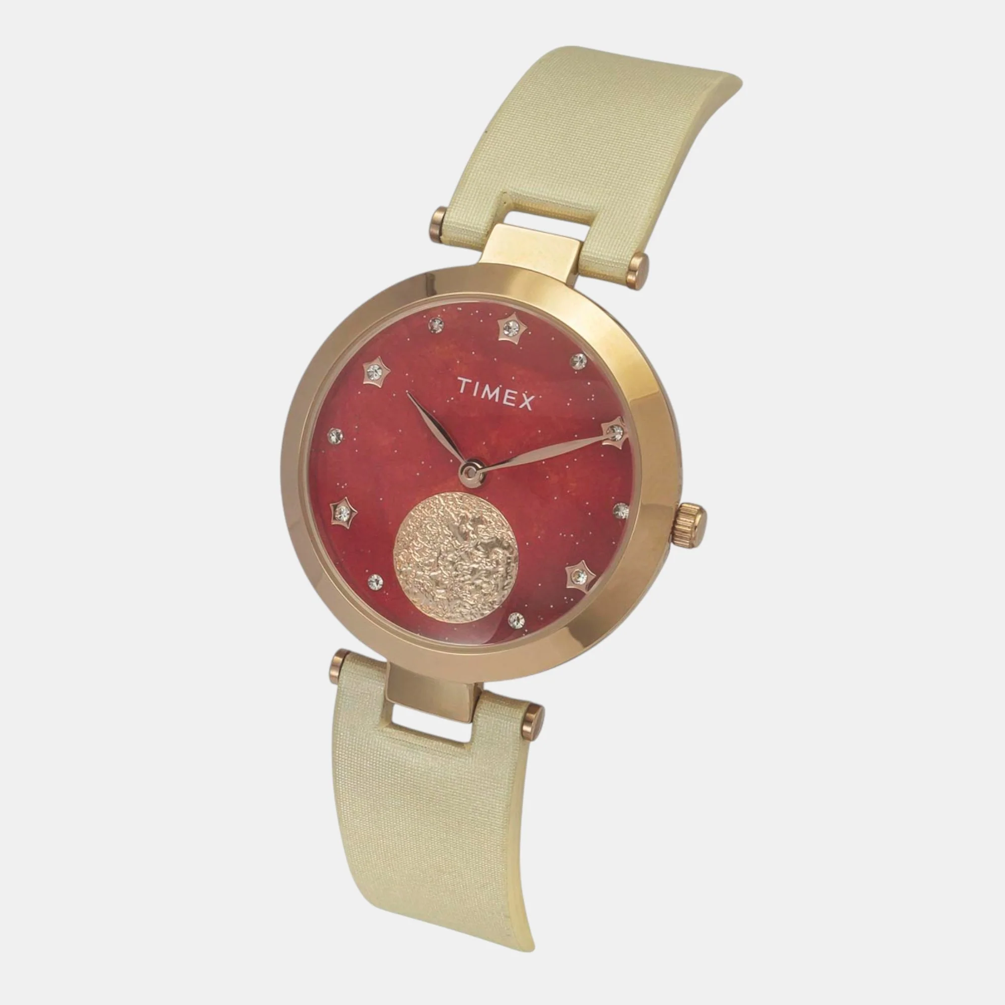 Fashion Women Quartz Orange Dial Analog Leather Watch TWEL19201 - Image 2