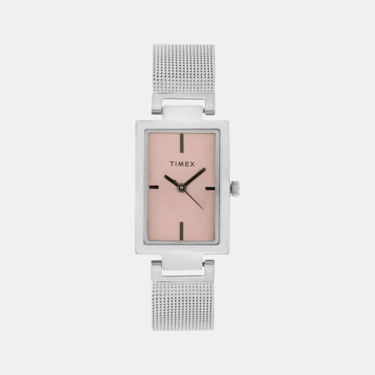 Fashion Women Quartz Pink Dial Analog Stainless Steel Watch TWEL11306