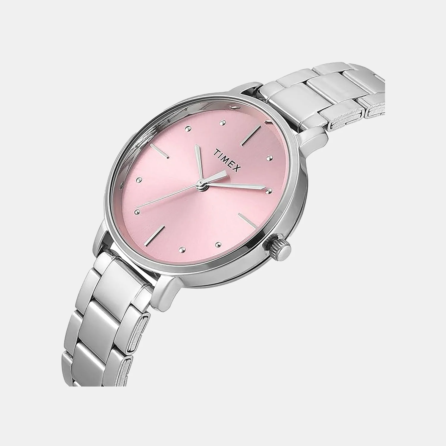 Fashion Women Quartz Pink Dial Analog Stainless Steel Watch TWEL15824 - Image 2