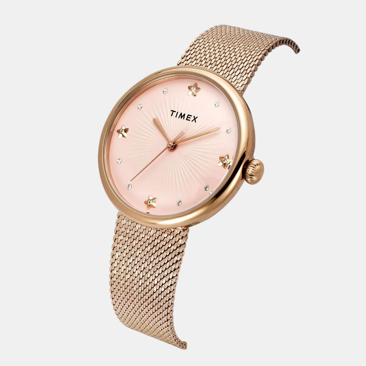 Fashion Women Quartz Pink Dial Analog Stainless Steel Watch TWEL19304 - Image 2