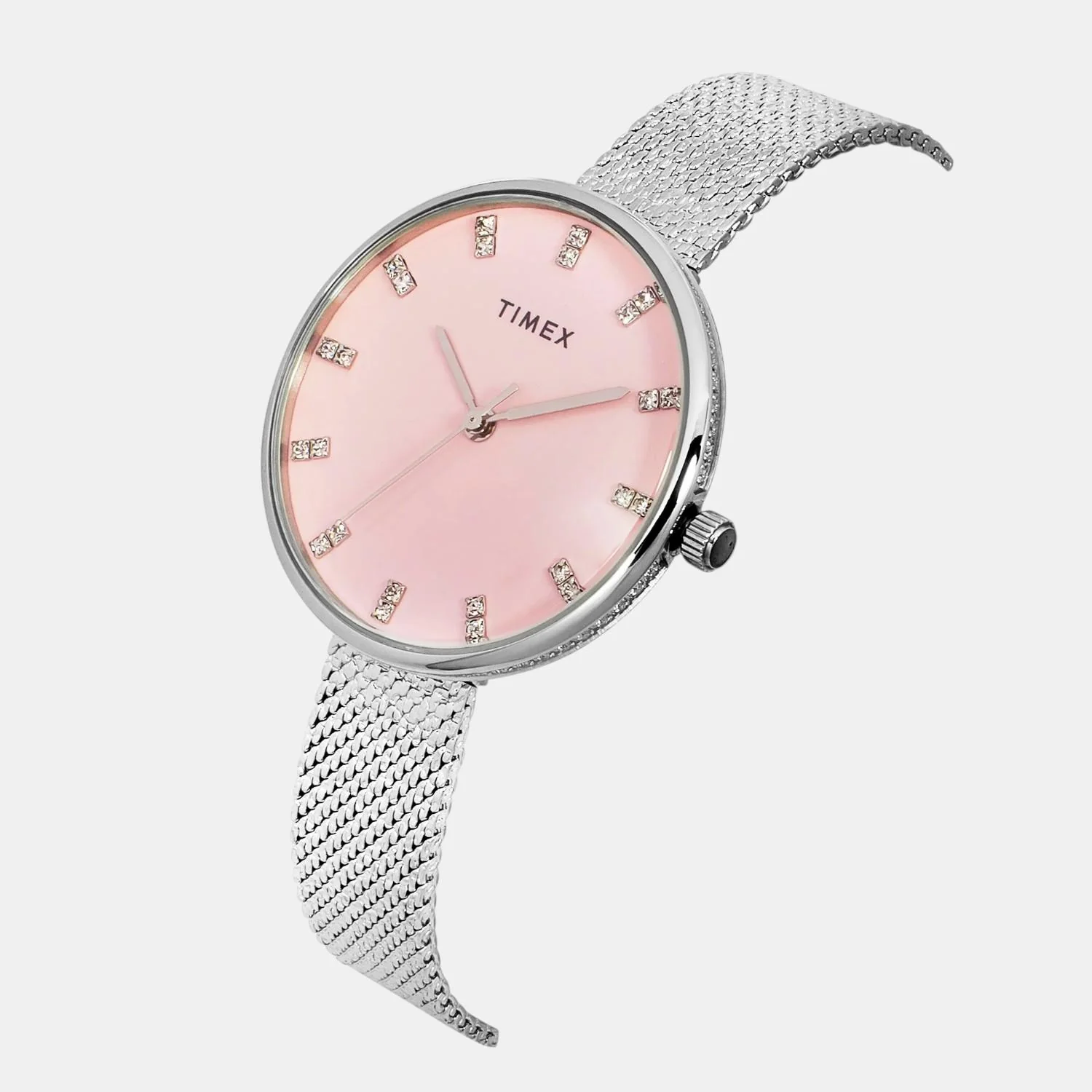 Fashion Women Quartz Pink Dial Analog Stainless Steel Watch TWEL21500 - Image 2