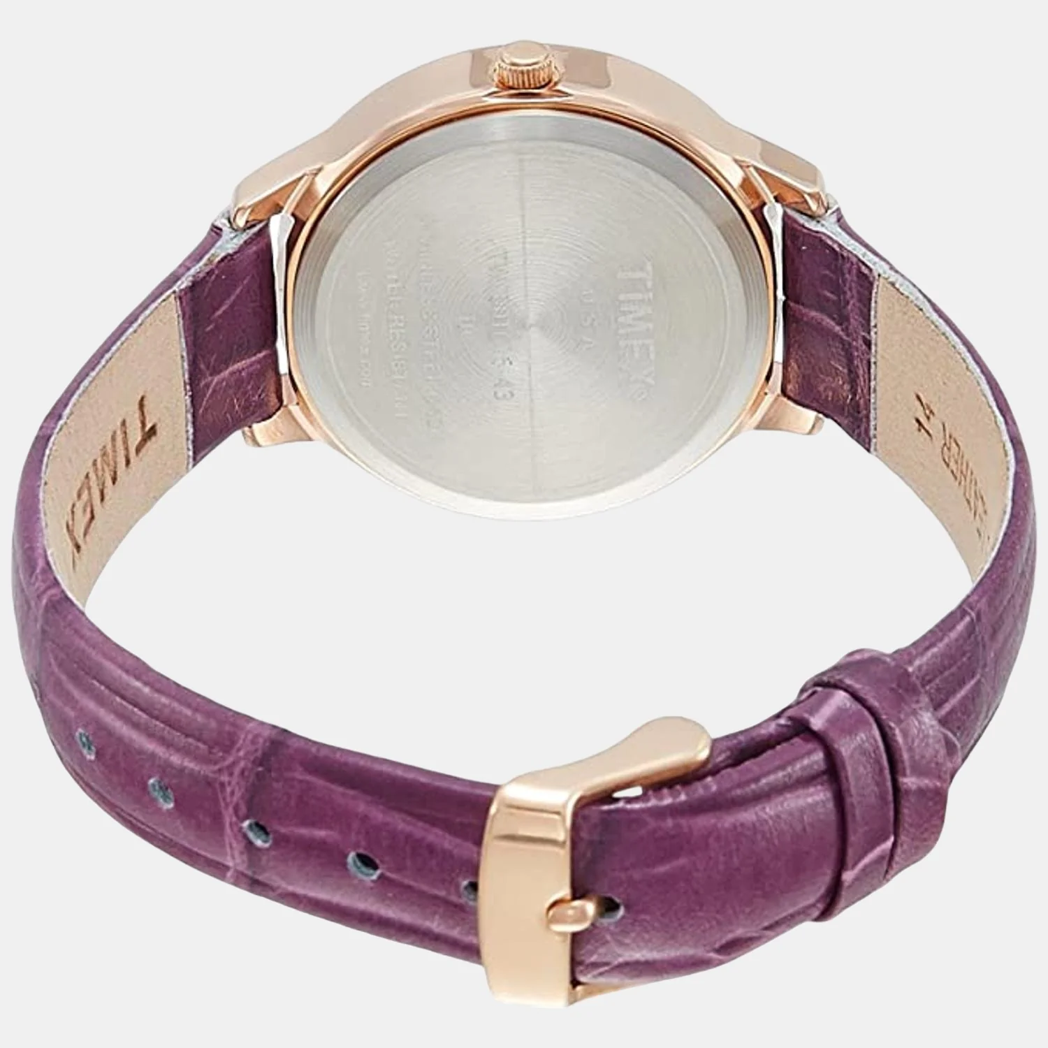 Fashion Women Quartz Purple Dial Analog Stainless Steel Watch TW000T616 - Image 2