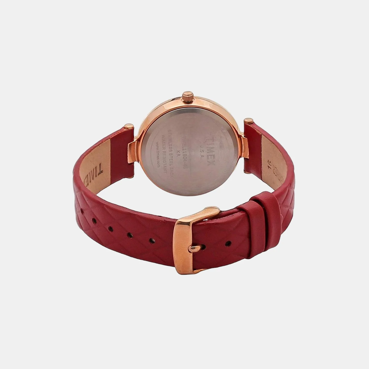 Fashion Women Quartz Red Dial Analog Leather Watch TWEL11804 - Image 2