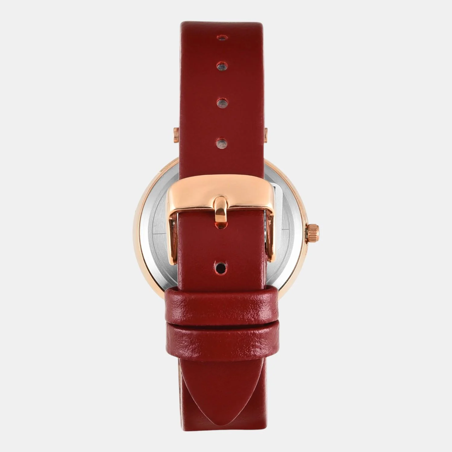 Fashion Women Quartz Red Dial Analog Leather Watch TWEL19205 - Image 6