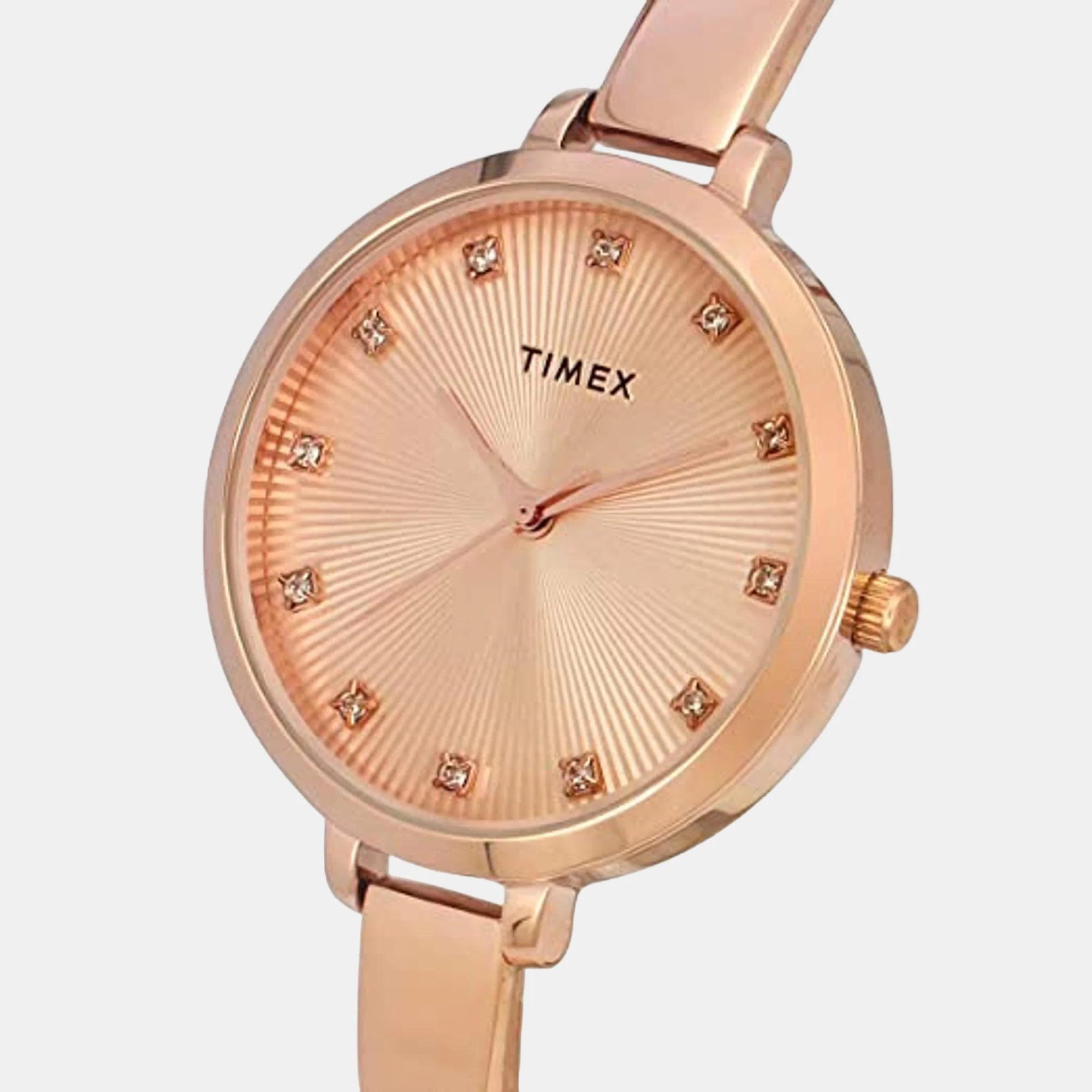 Fashion Women Quartz Rose Gold Dial Analog Brass Watch TWEL12821 - Image 5