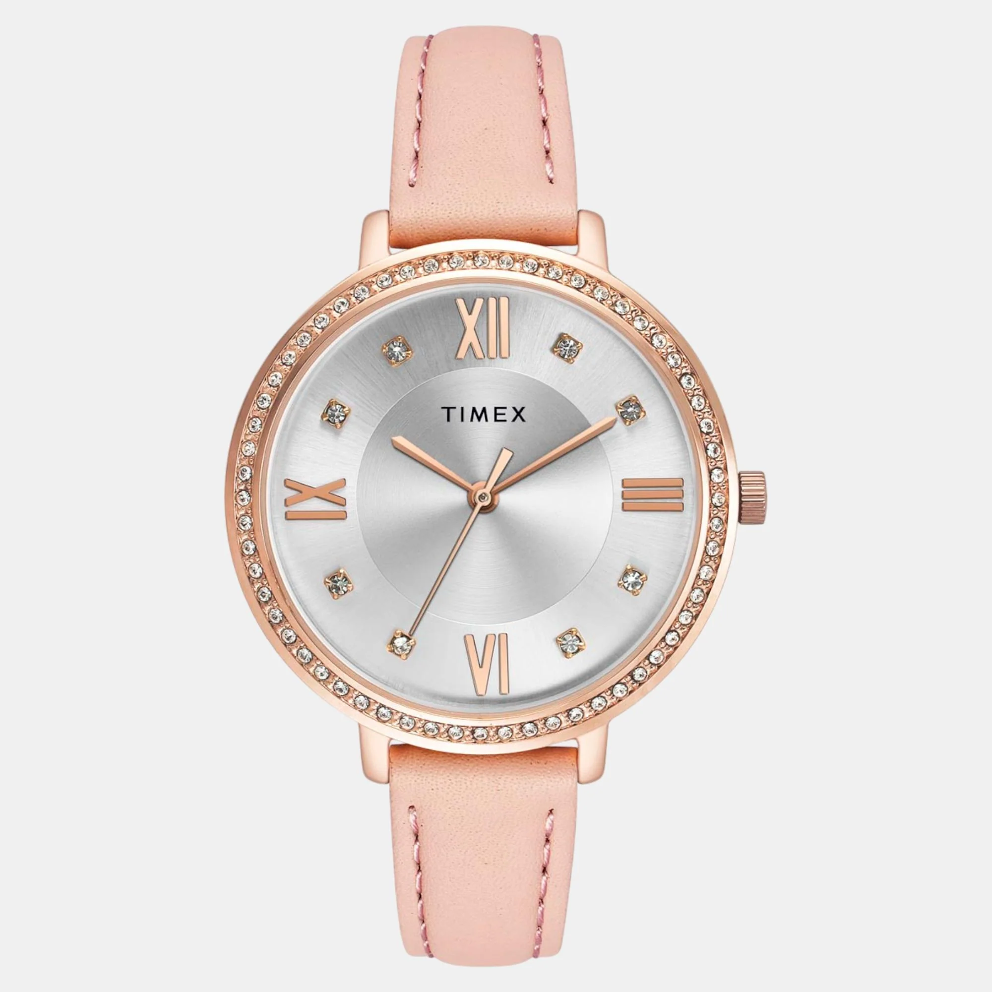 Fashion Women Quartz Silver Dial Analog Leather Watch TWEL14714 - Image 2