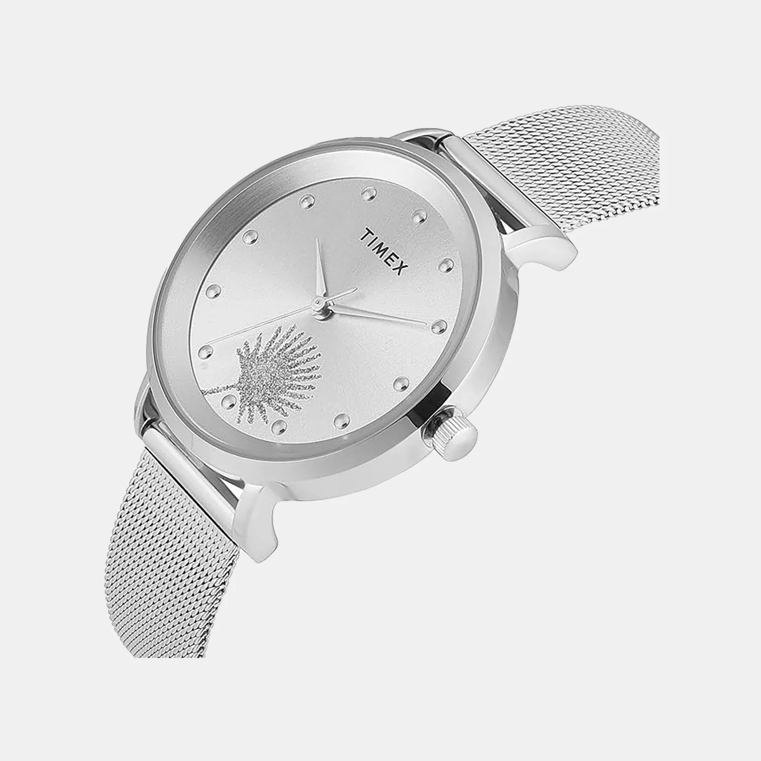 Fashion Women Quartz Silver Dial Analog Mesh Watch TWEL12920 - Image 2