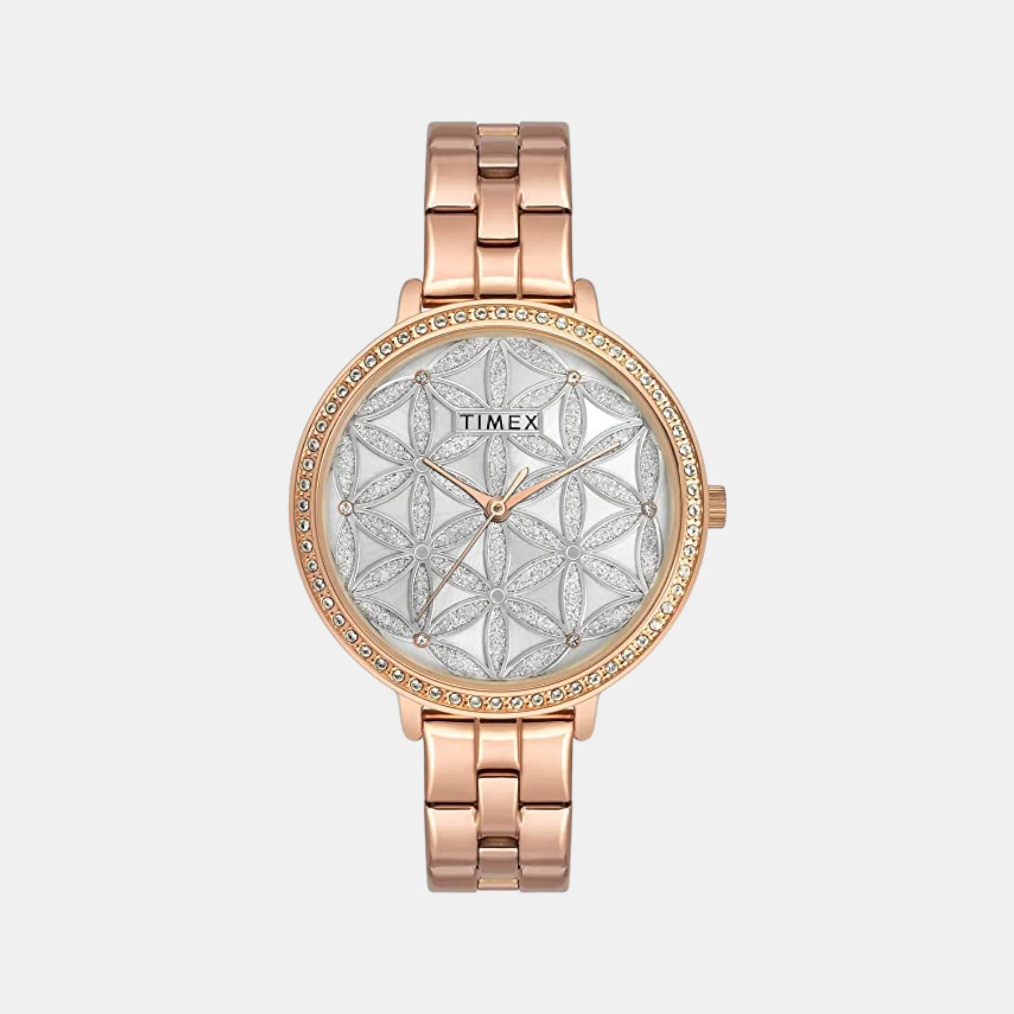 Fashion Women Quartz Silver Dial Analog Stainless Steel Watch TWEL14708