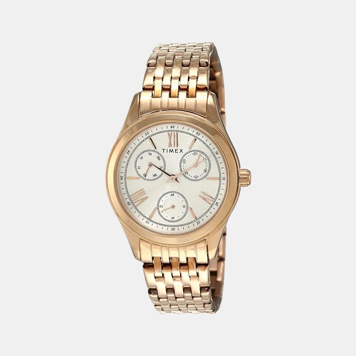 Fashion Women Quartz Silver Dial Chronograph Stainless Steel Watch TW000W217
