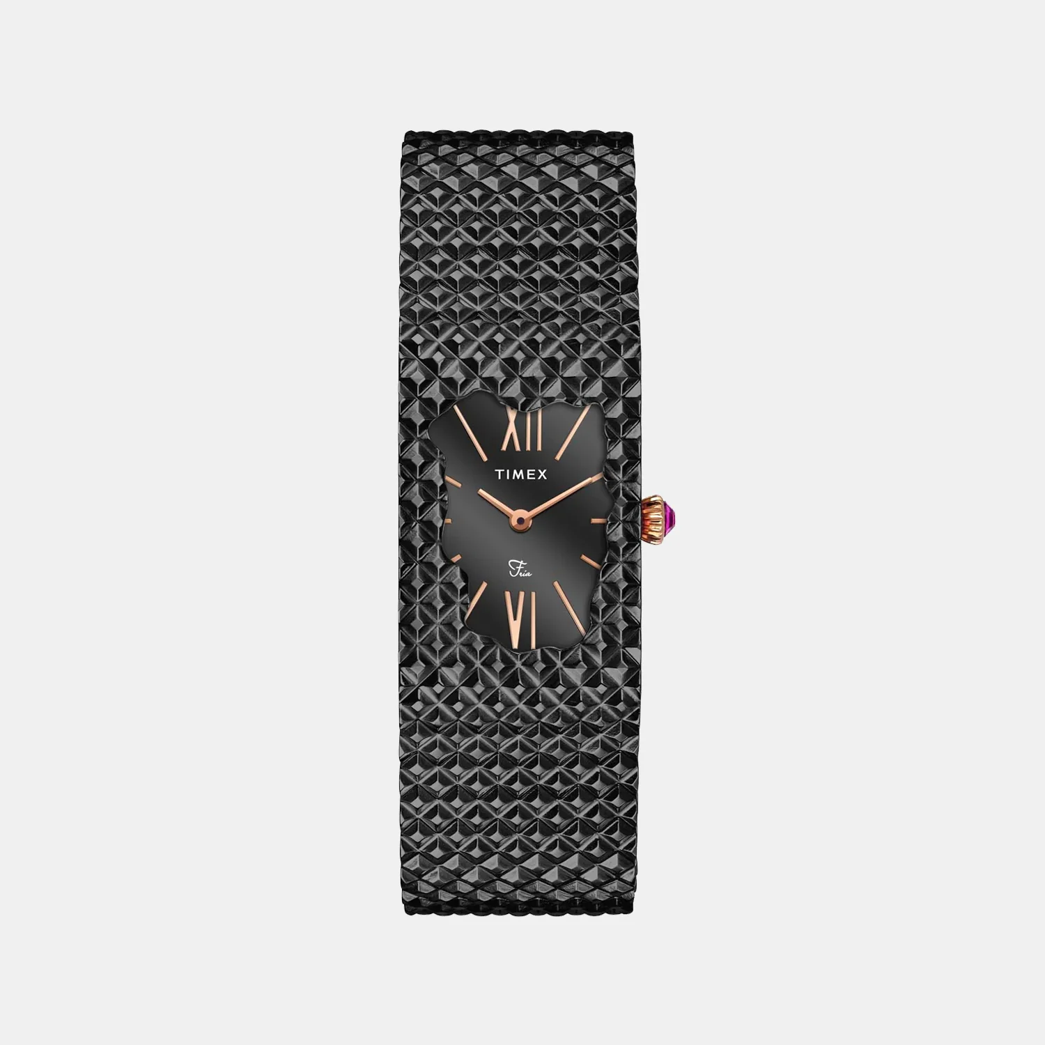 Fria Women Quartz Black Dial Analog Stainless Steel Watch TWEL77708