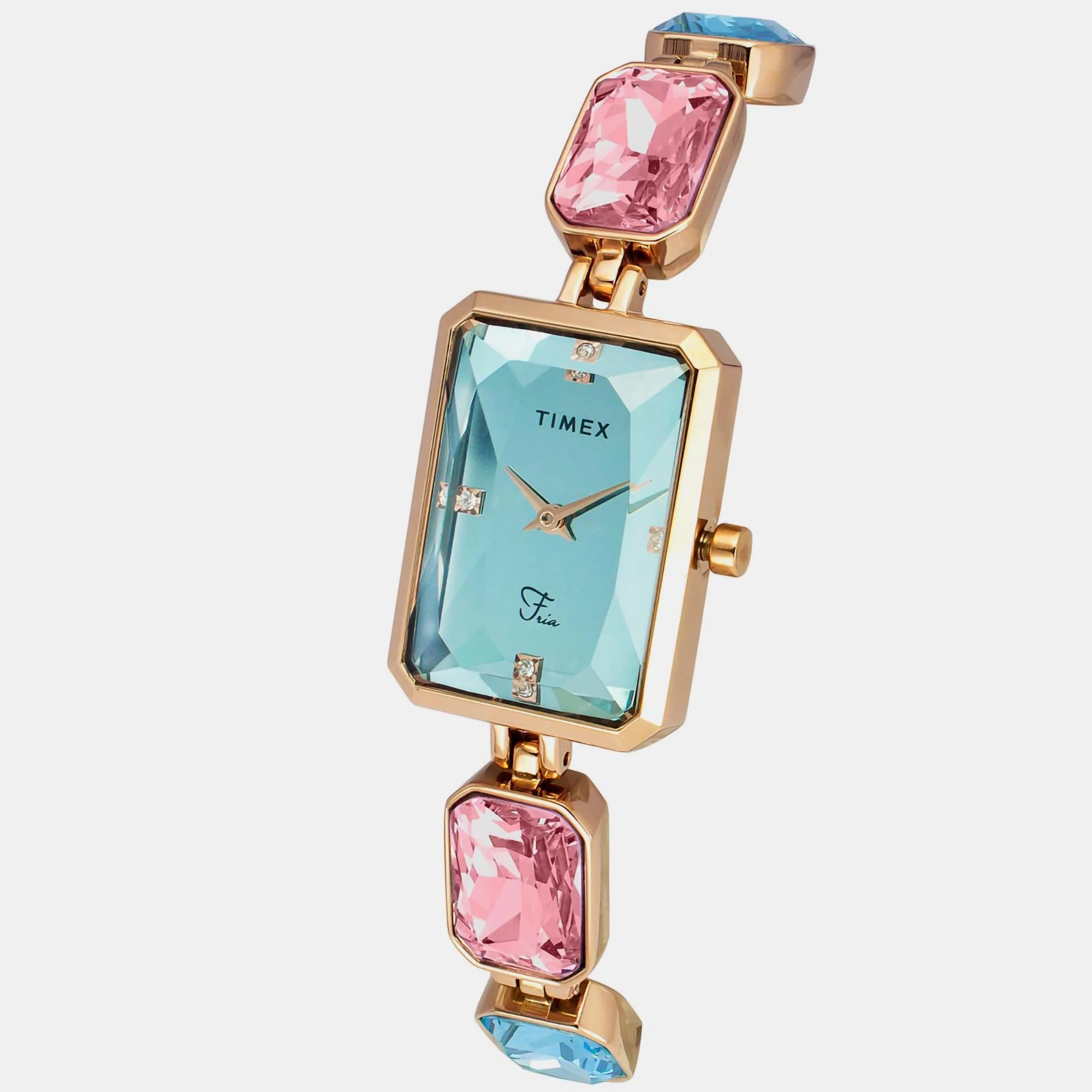 Fria Women Quartz Blue Dial Analog Brass Watch TWEL16900 - Image 2