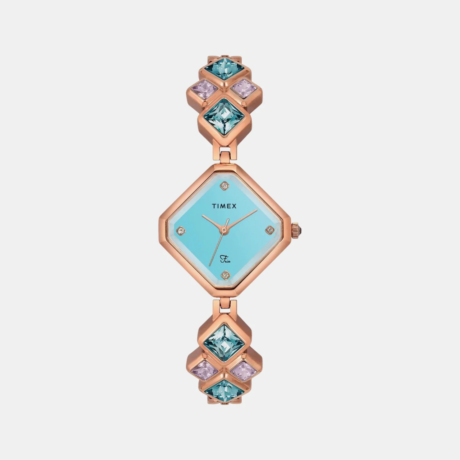 Fria Women Quartz Blue Dial Analog Brass Watch TWEL17202