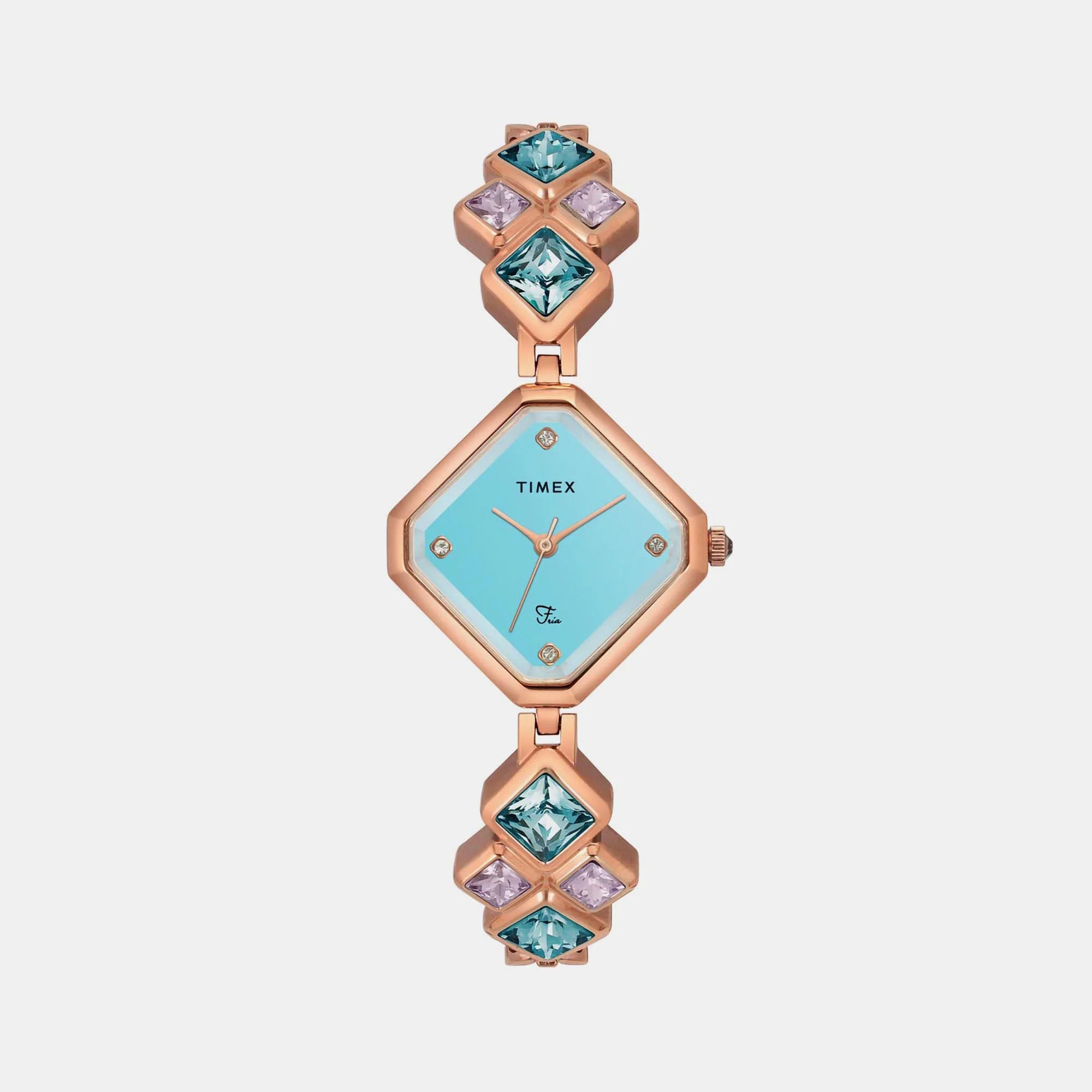 Fria Women Quartz Blue Dial Analog Brass Watch TWEL17202 - Image 2