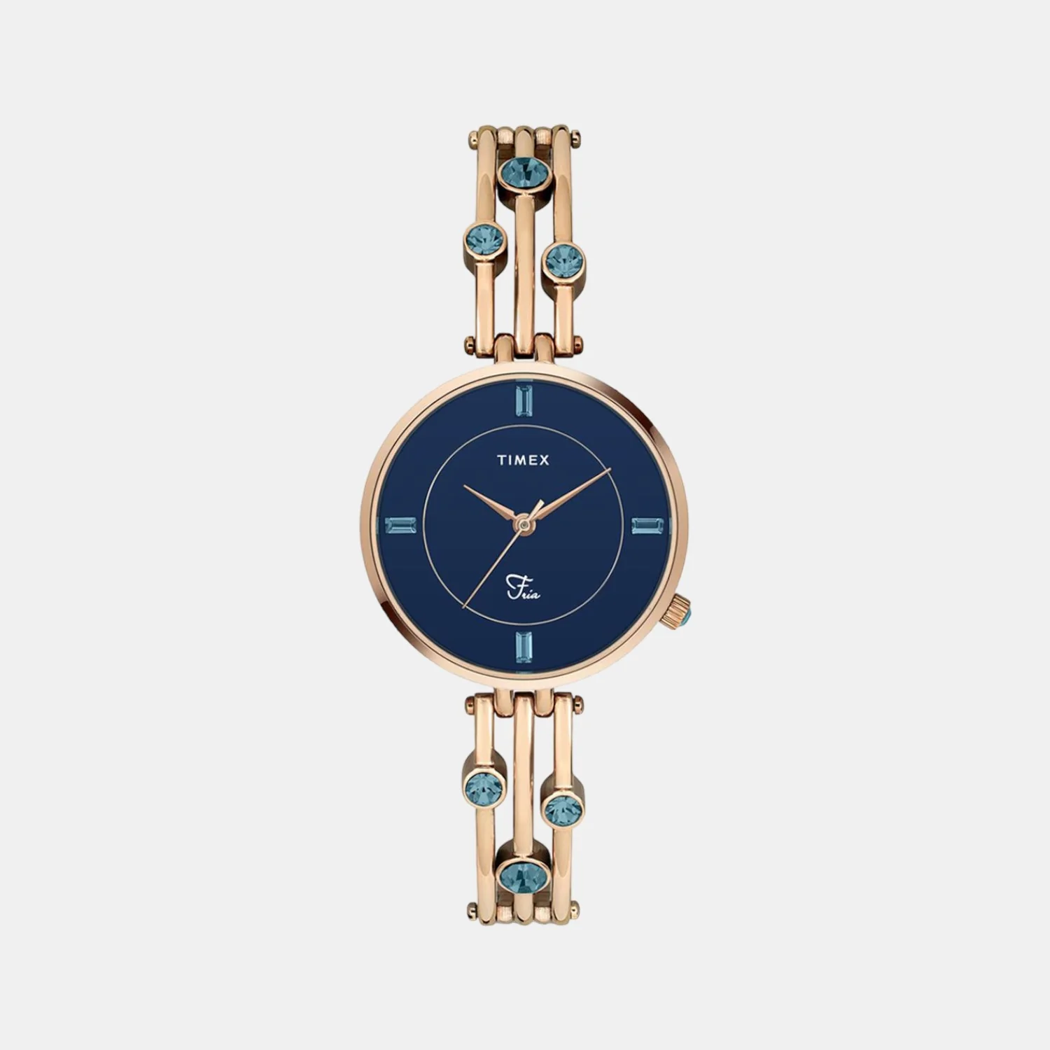 Fria Women Quartz Blue Dial Analog Stainless Steel Watch TWEL16002