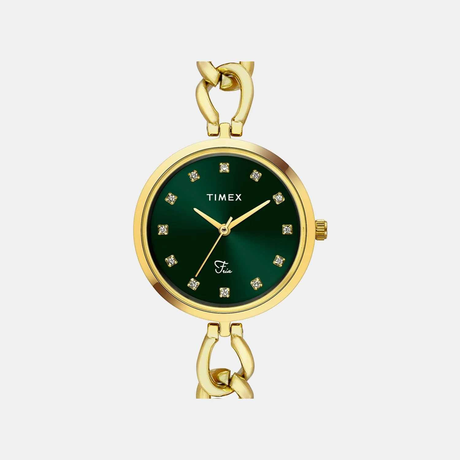 Fria Women Quartz Green Dial Analog Brass Watch TWEL23801 - Image 4