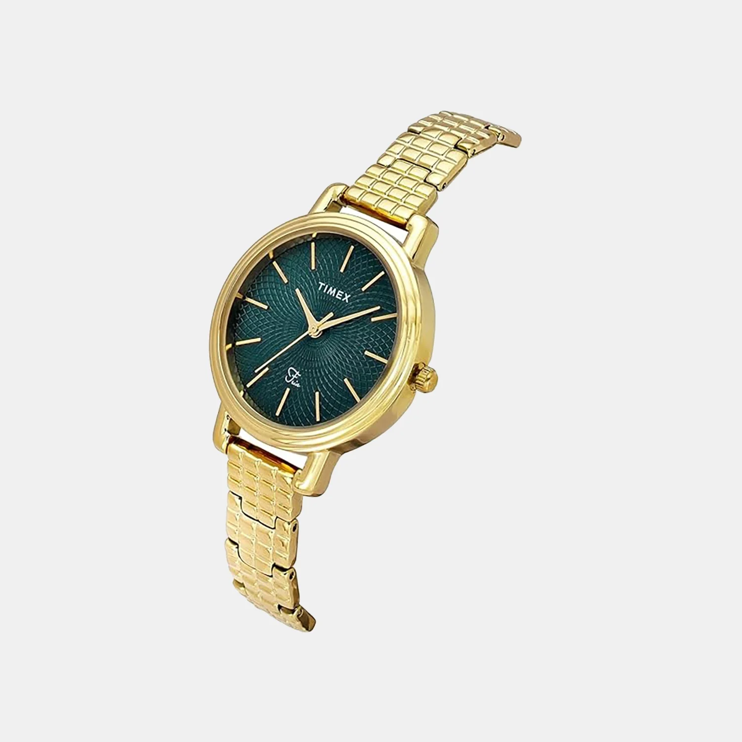 Fria Women Quartz Green Dial Analog Brass Watch TWEL23900 - Image 2