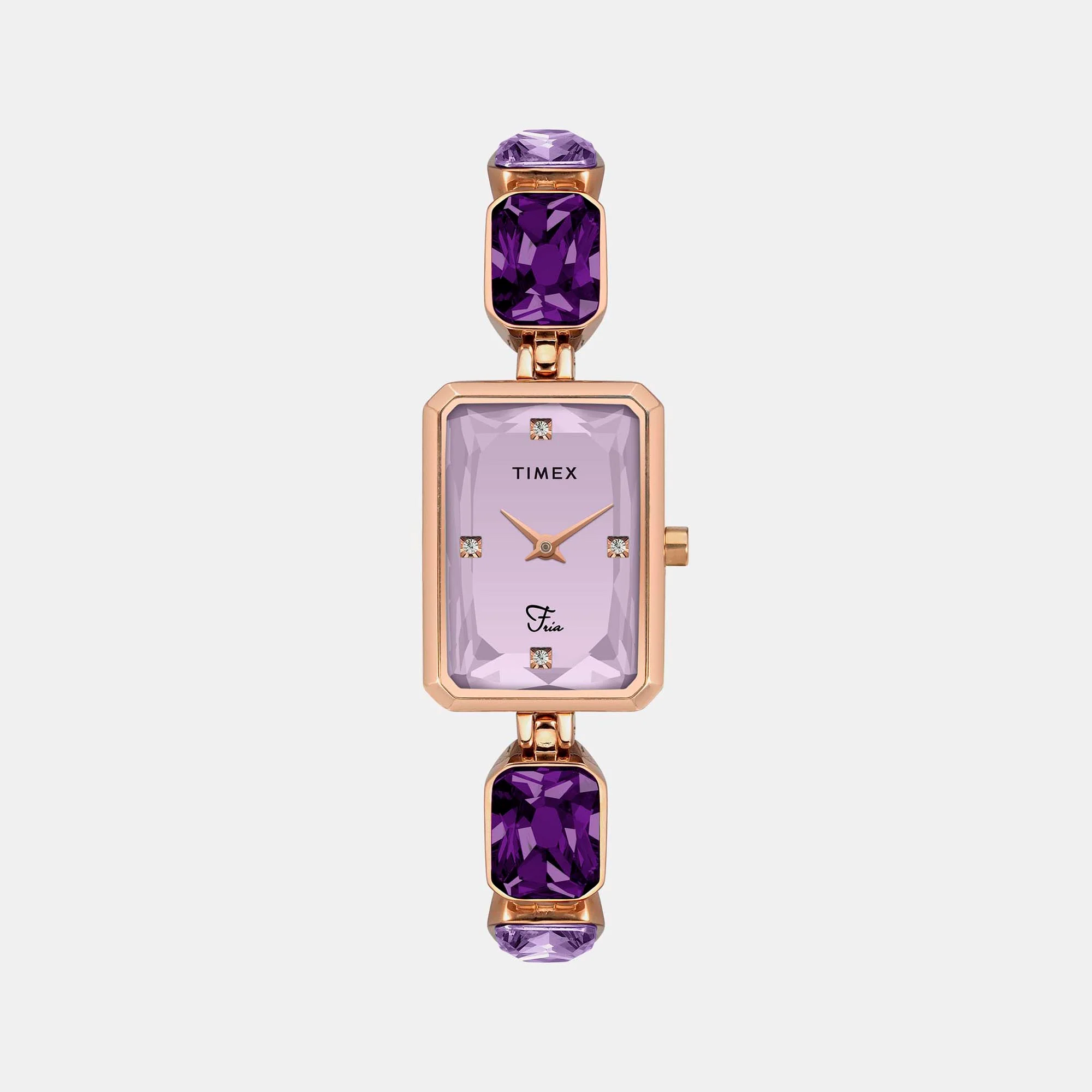 Fria Women Quartz Lavender Dial Analog Brass Watch TWEL16901 - Image 2