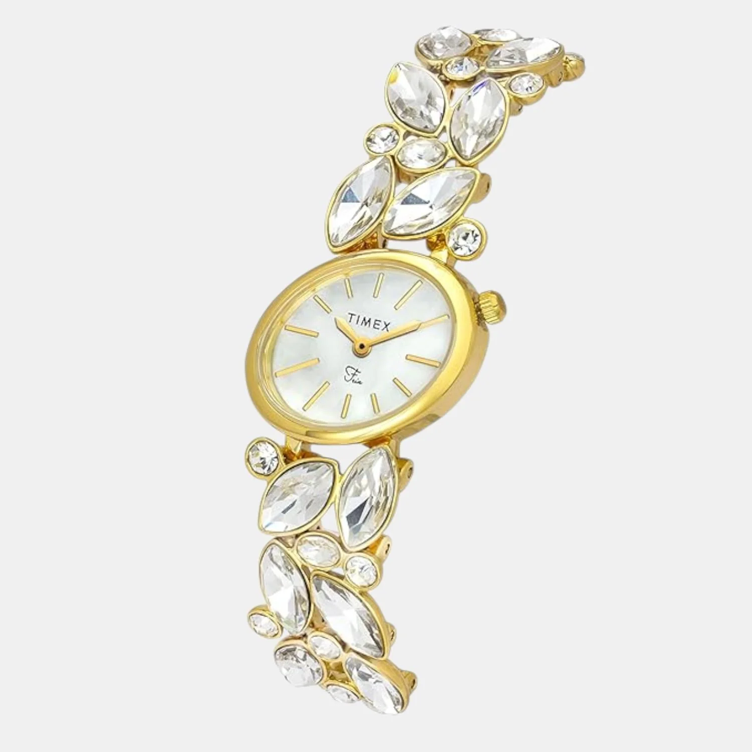 Fria Women Quartz Mother Of Pearl Dial Analog Brass Watch TWEL20901 - Image 3