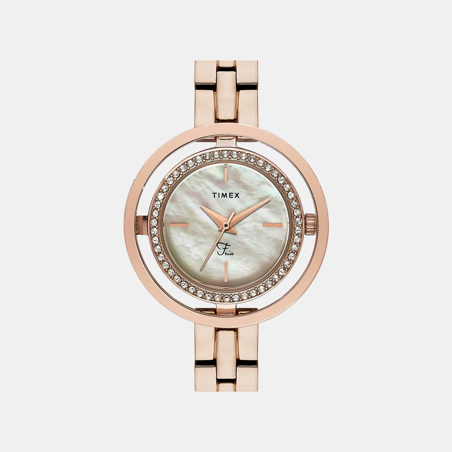 Fria Women Quartz Mother of Pearl Dial Analog Brass Watch TWEL24300 - Image 3