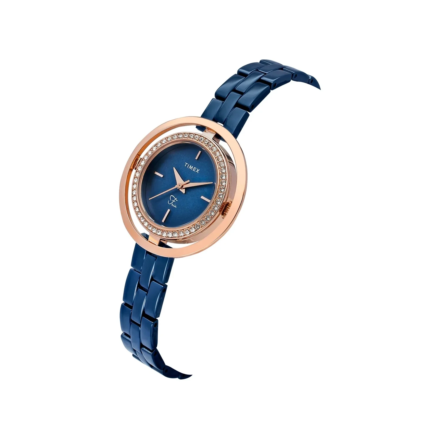 Fria Women Quartz Blue Dial Analog Brass Watch TWEL24302 - Image 2