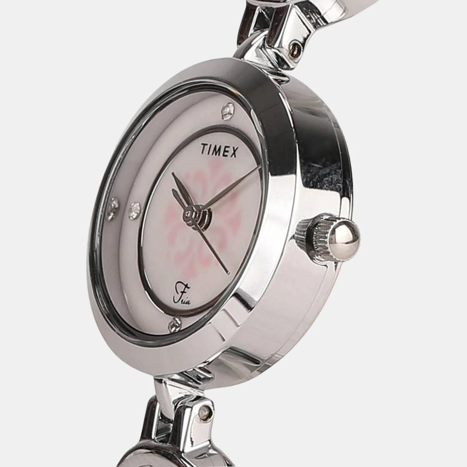 Fria Women Quartz Pink Dial Analog Stainless Steel Watch TWEL12200T - Image 2