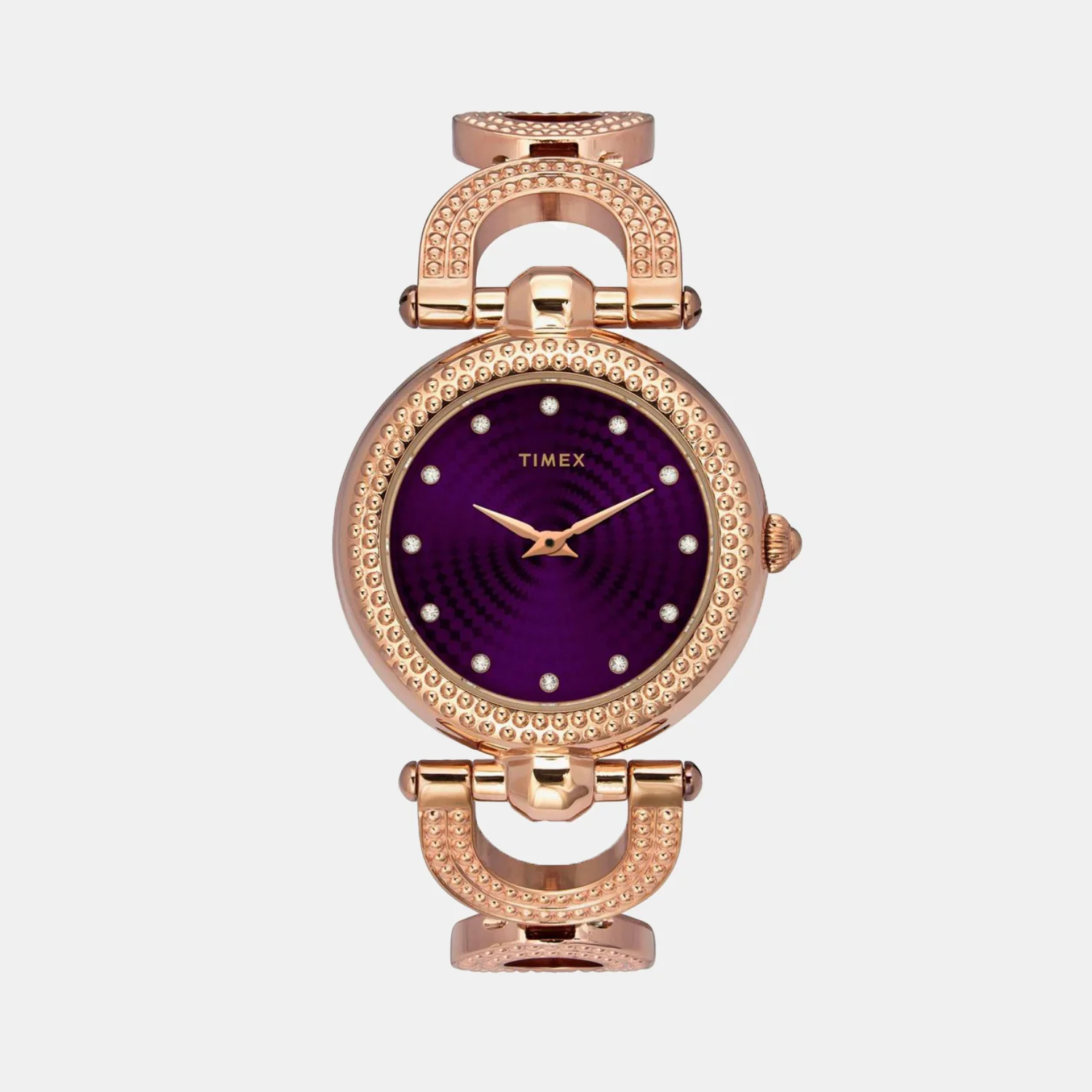 Fria Women Quartz Purple Dial Analog Stainless Steel Watch TWEL14104