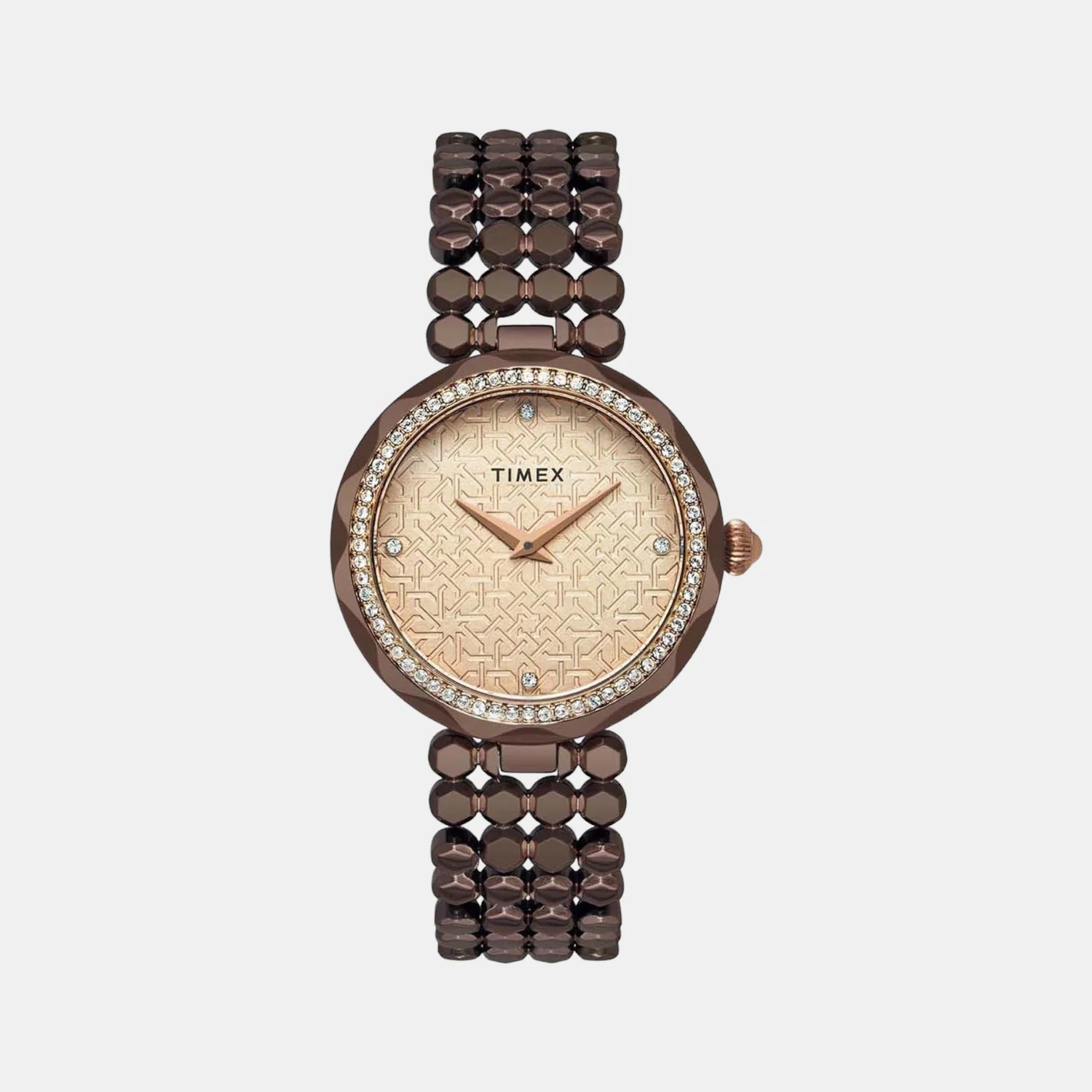Fria Women Quartz Rose Gold Dial Analog Stainless Steel Watch TWEL13908