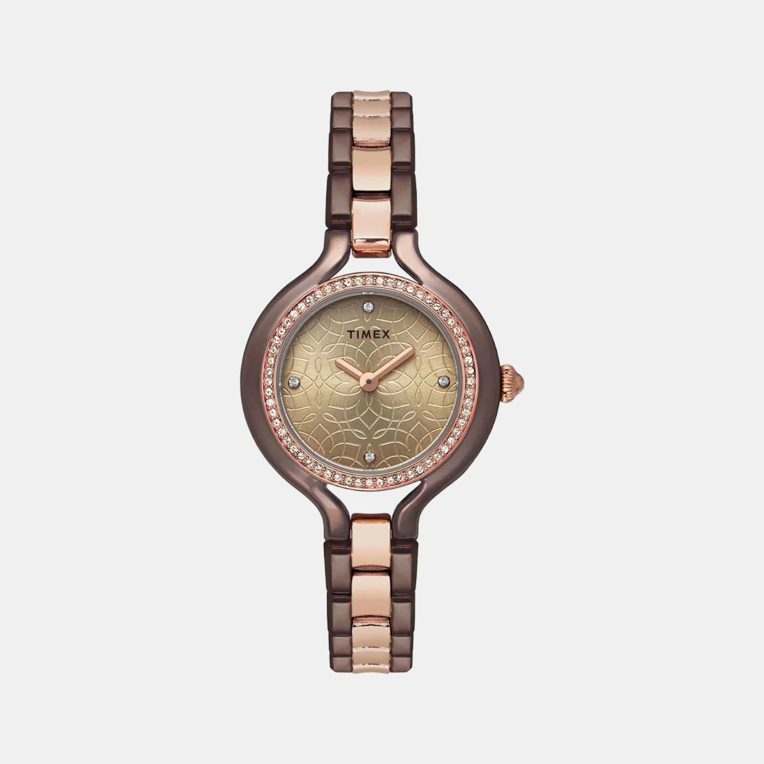 Fria Women Quartz Rose Gold Dial Analog Stainless Steel Watch TWEL14011