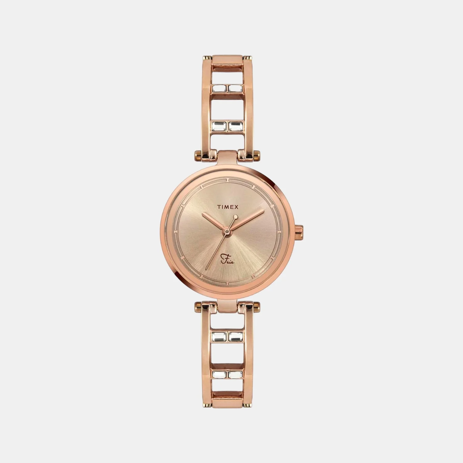 Fria Women Quartz Rose Gold Dial Analog Stainless Steel Watch TWEL15300