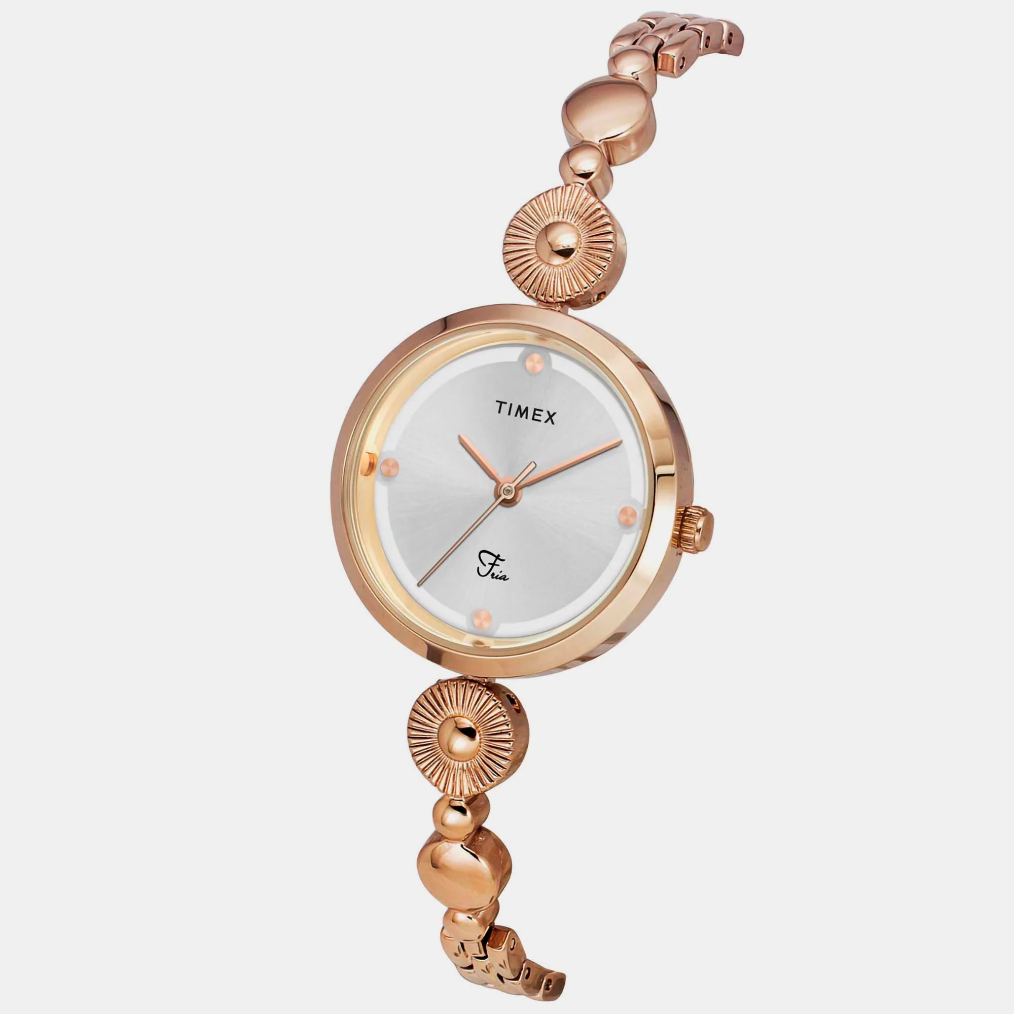 Fria Women Quartz Silver Dial Analog Brass Watch TWEL18202 - Image 4