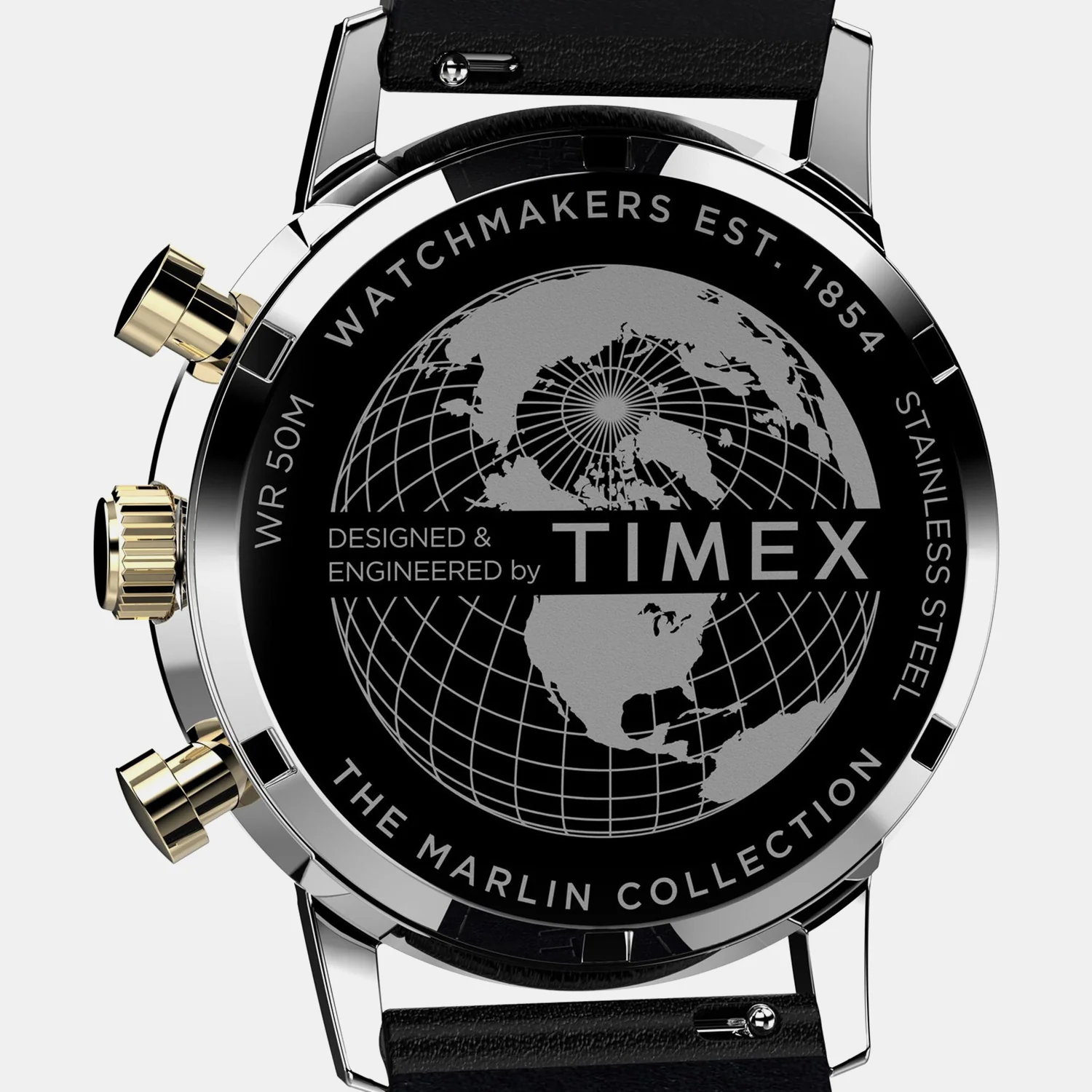 Marlin Men Quartz Black Dial Chronograph Leather Watch TWEG26715 - Image 2