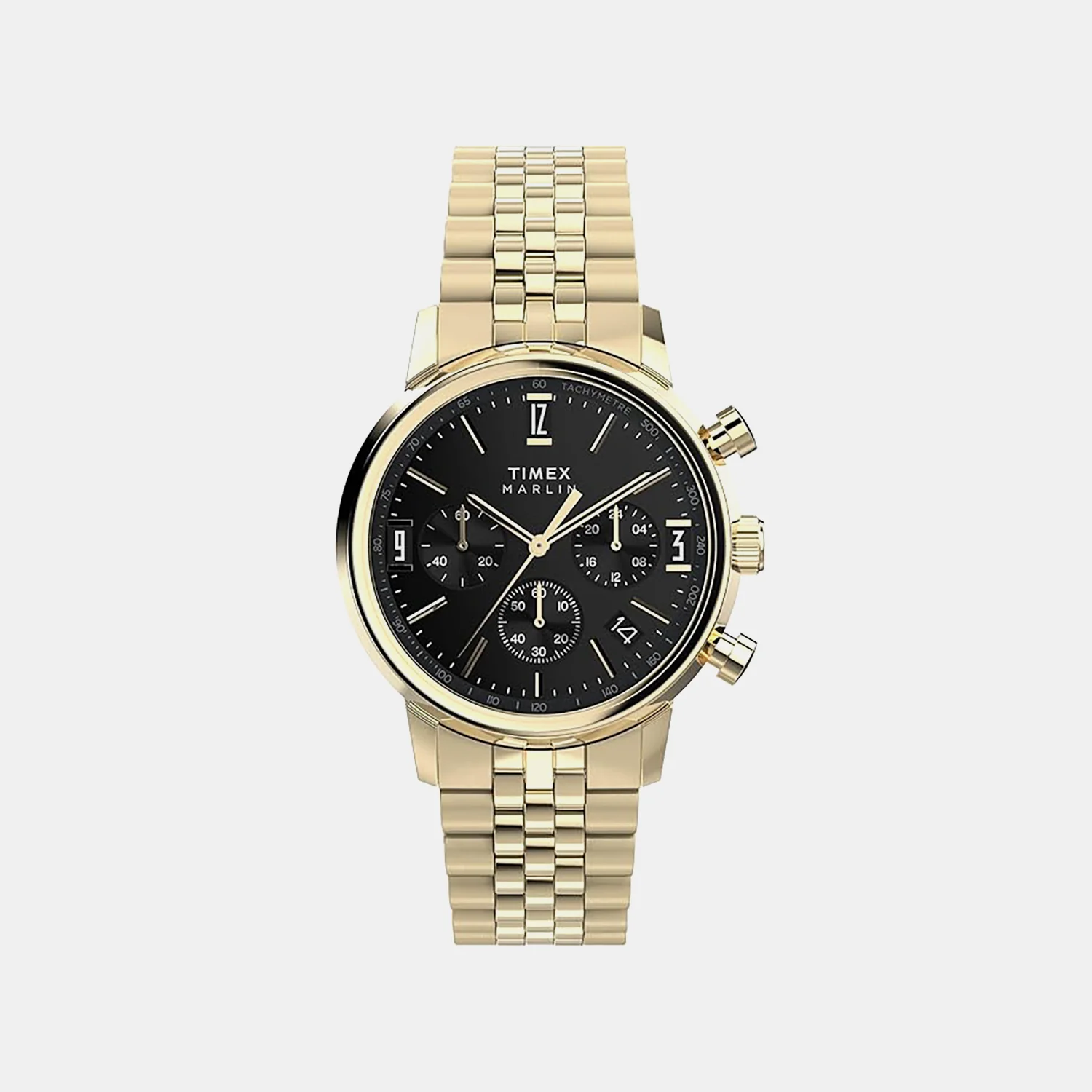 Marlin Men Quartz Black Dial Chronograph Stainless Steel Watch TWEG26706