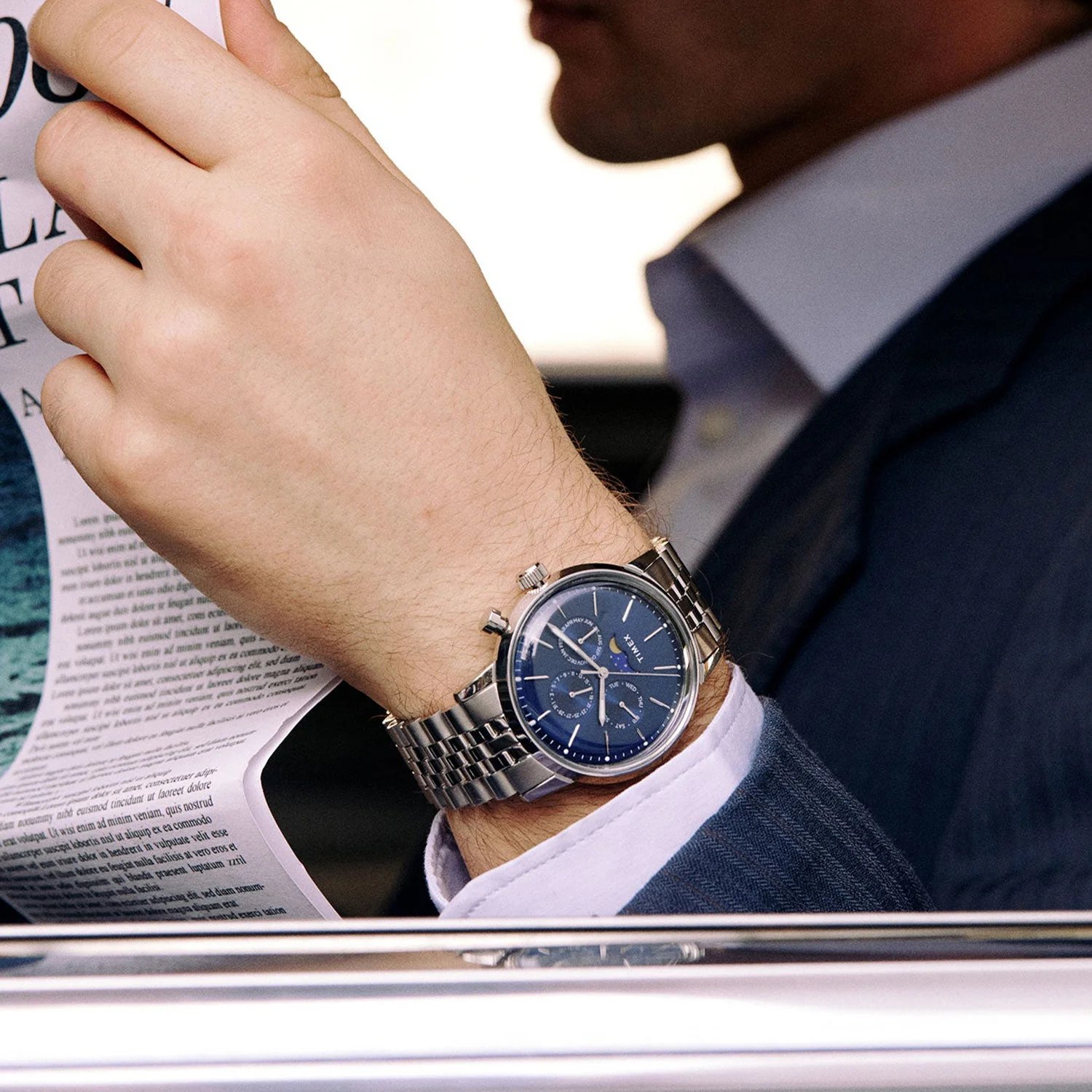 Marlin Men Quartz Blue Dial Analog Stainless Steel Watch TW2W51300UJ - Image 7