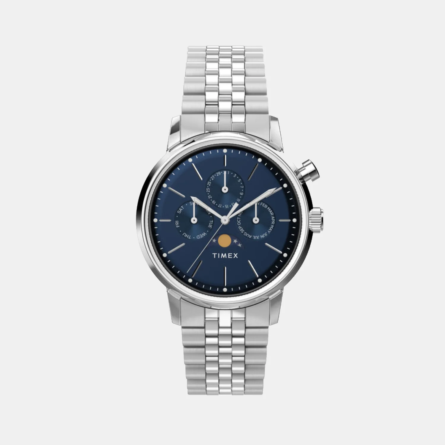 Marlin Men Quartz Blue Dial Multi-Function Stainless Steel Watch TWEG26802 - Image 2