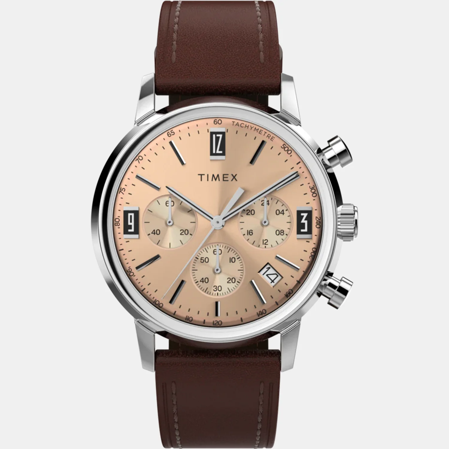 Marlin Men Quartz Rose Gold Dial Chronograph Leather Watch TW2W51400UJ - Image 3