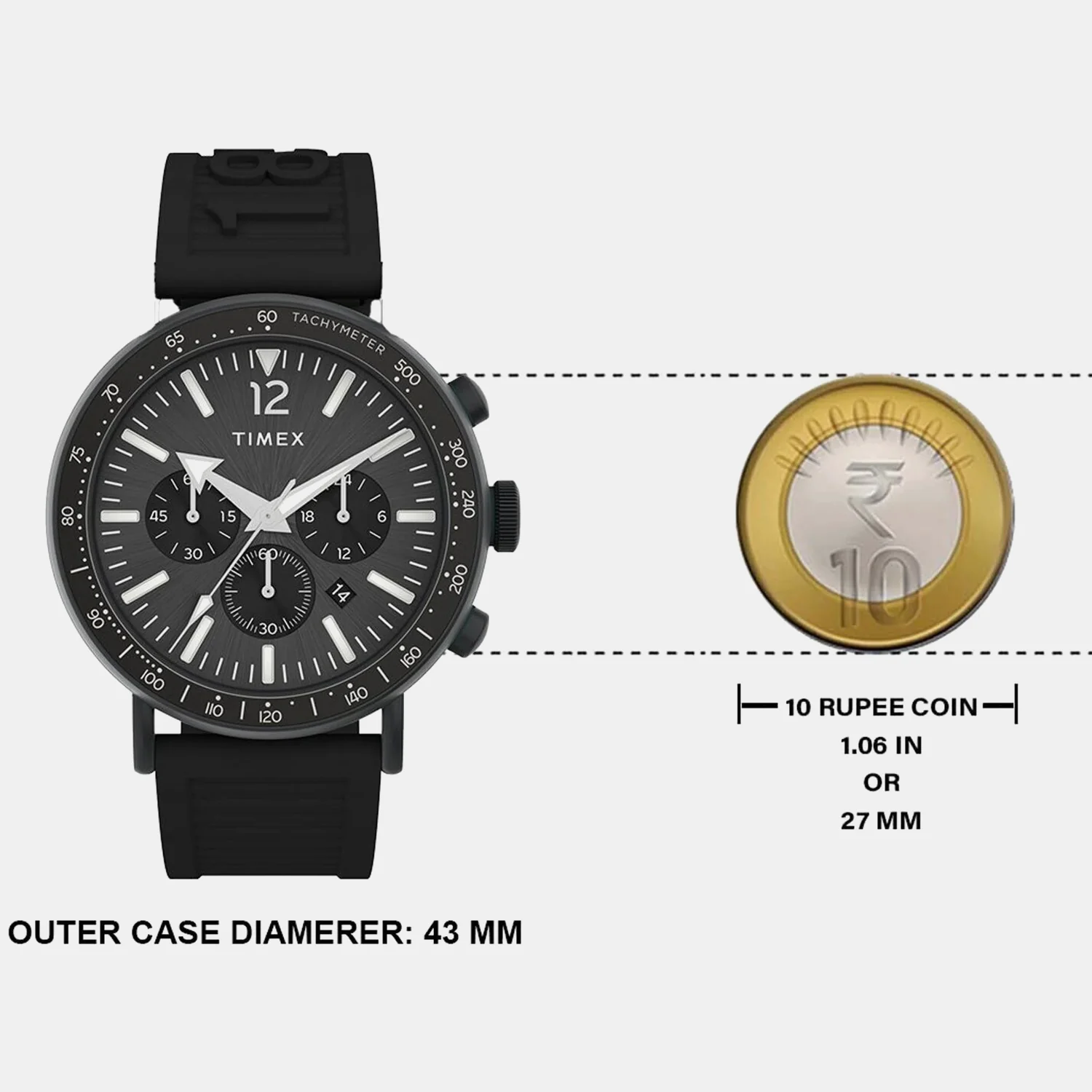Men Quartz Black Dial Analog Resin Watch TW2V71900UJ - Image 7
