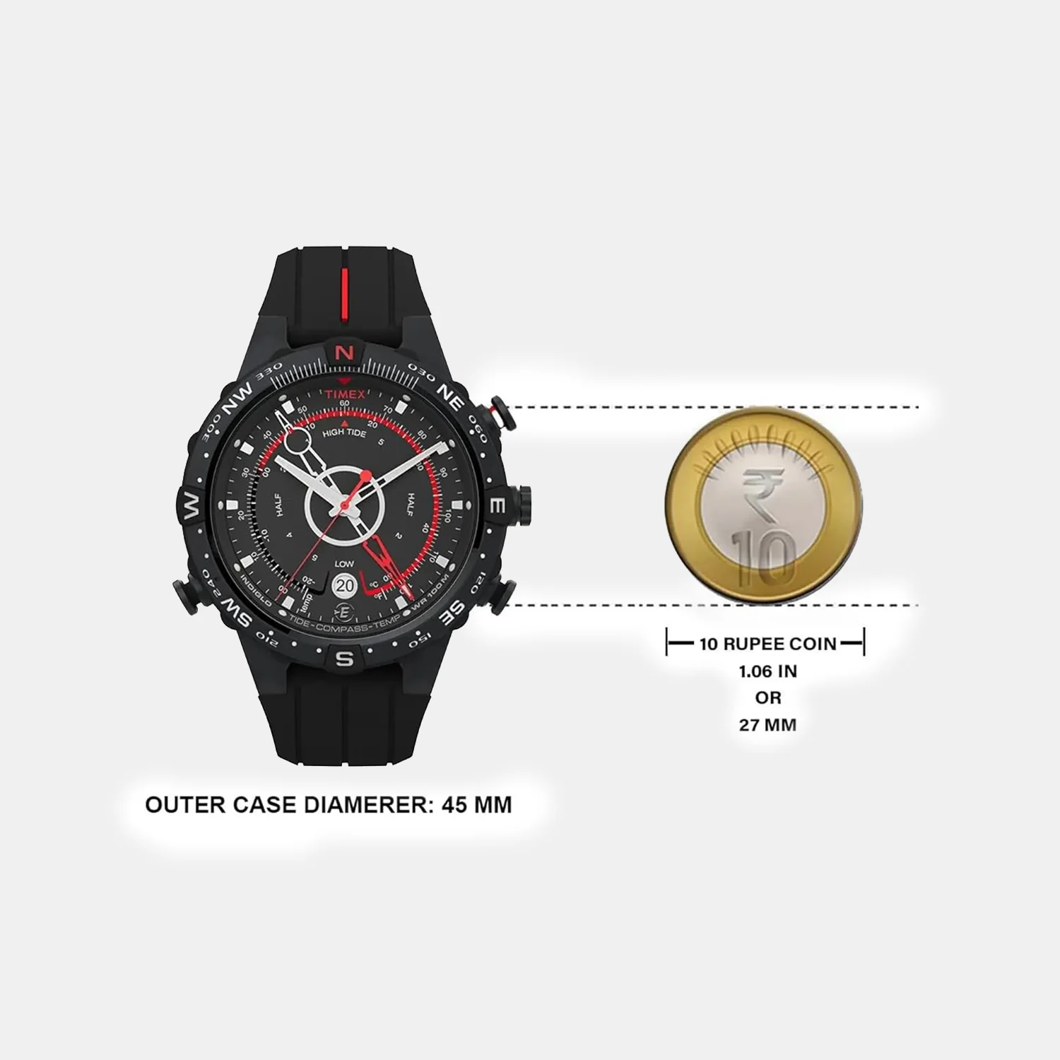 Men Quartz Black Dial Analog Silicone Watch T2N720UJ - Image 2