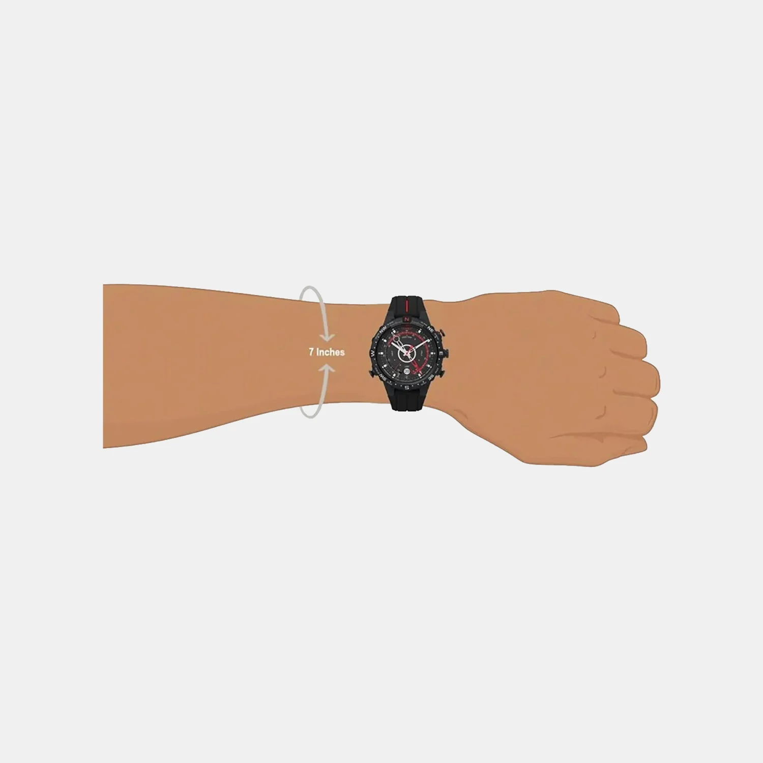 Men Quartz Black Dial Analog Silicone Watch T2N720UJ - Image 3