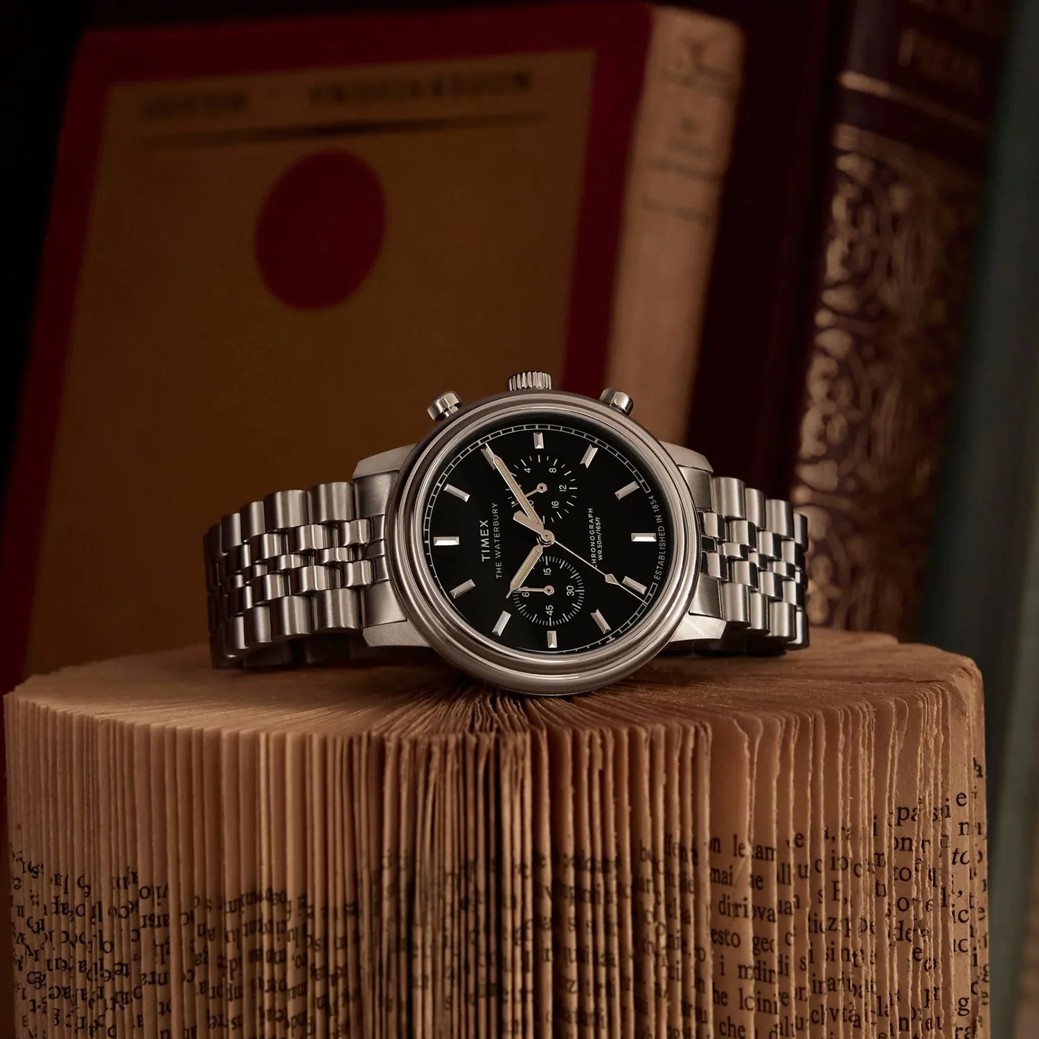 Men Quartz Black Dial Chronograph Stainless Steel Watch TW2Y23400UJ - Image 2