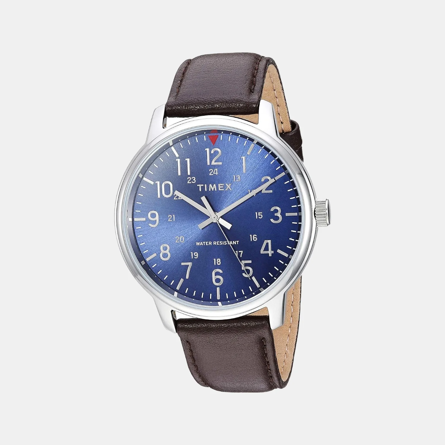 Men Quartz Blue Dial Analog Leather Watch TW2R85400