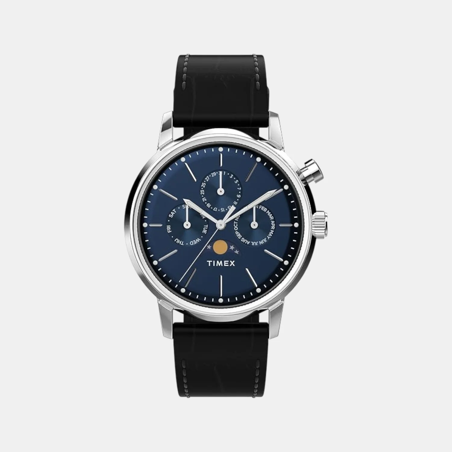 Men Quartz Blue Dial Analog Leather Watch TW2W51200UJ - Image 2