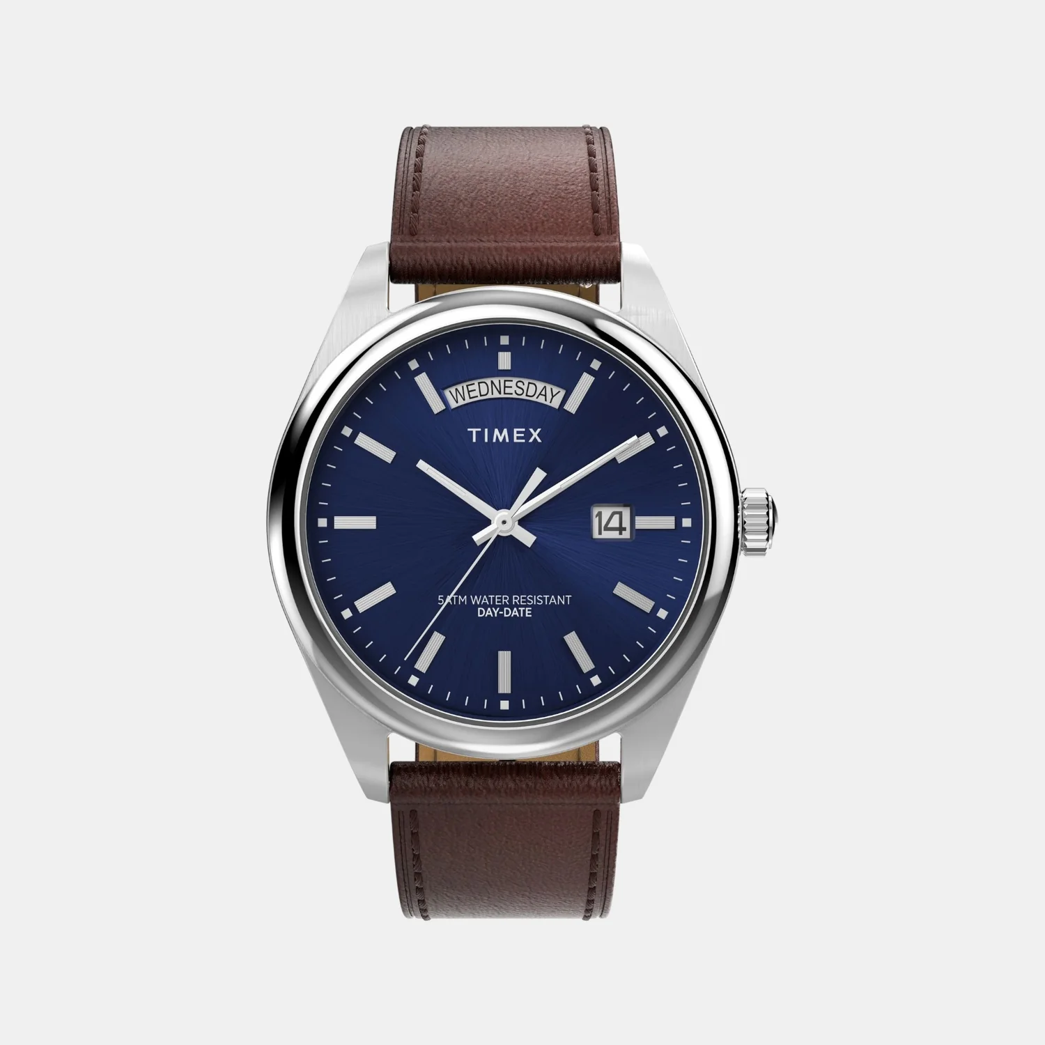 Men Quartz Blue Dial Analog Leather Watch TW2W57200UJ - Image 2
