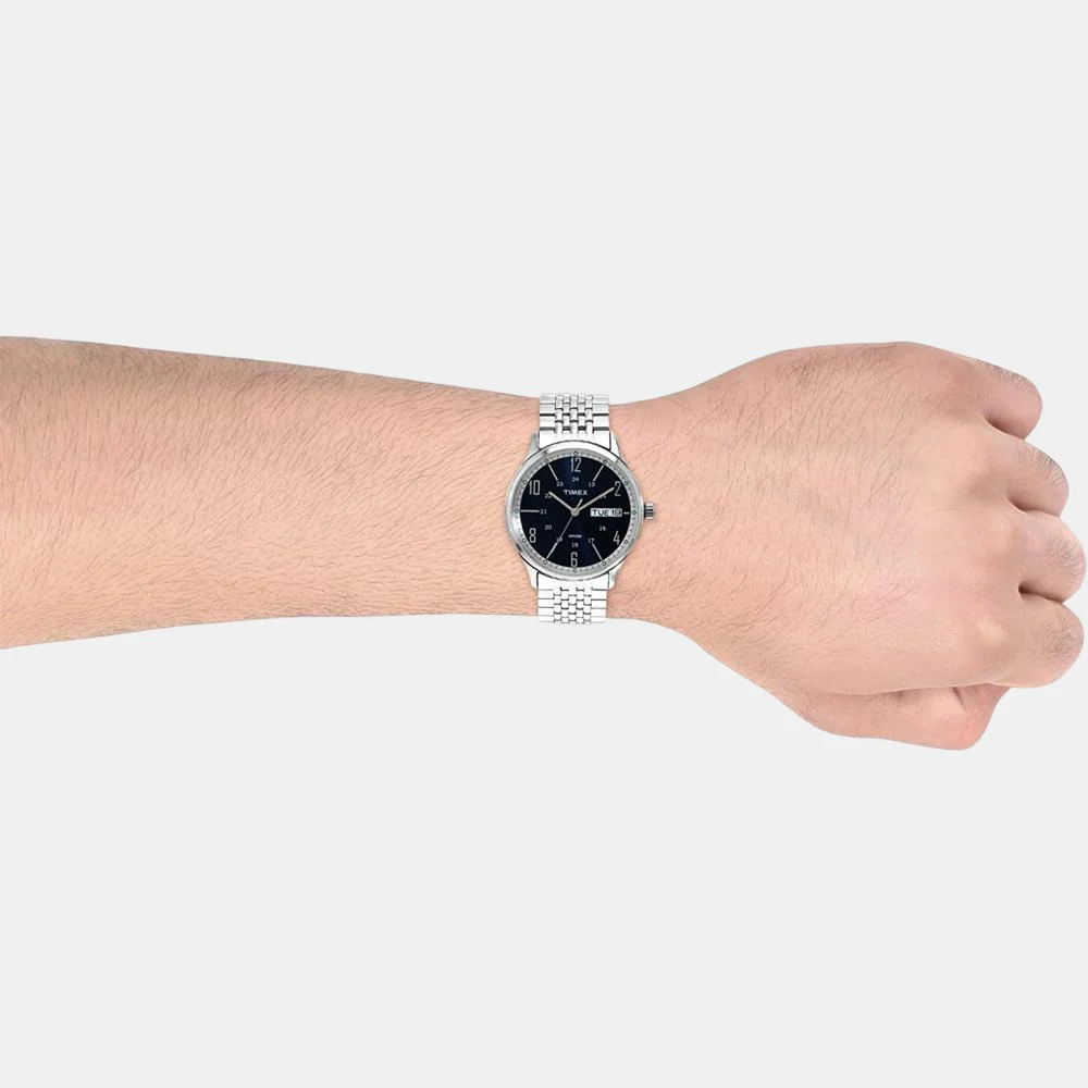 Men Quartz Blue Dial Analog Stainless Steel Watch TW0TG6501 - Image 3